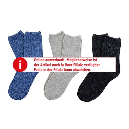 Damen Chenille-Socken 2er - grau - Gr. 35/38 - versch. Farben & Größen - Bild 1