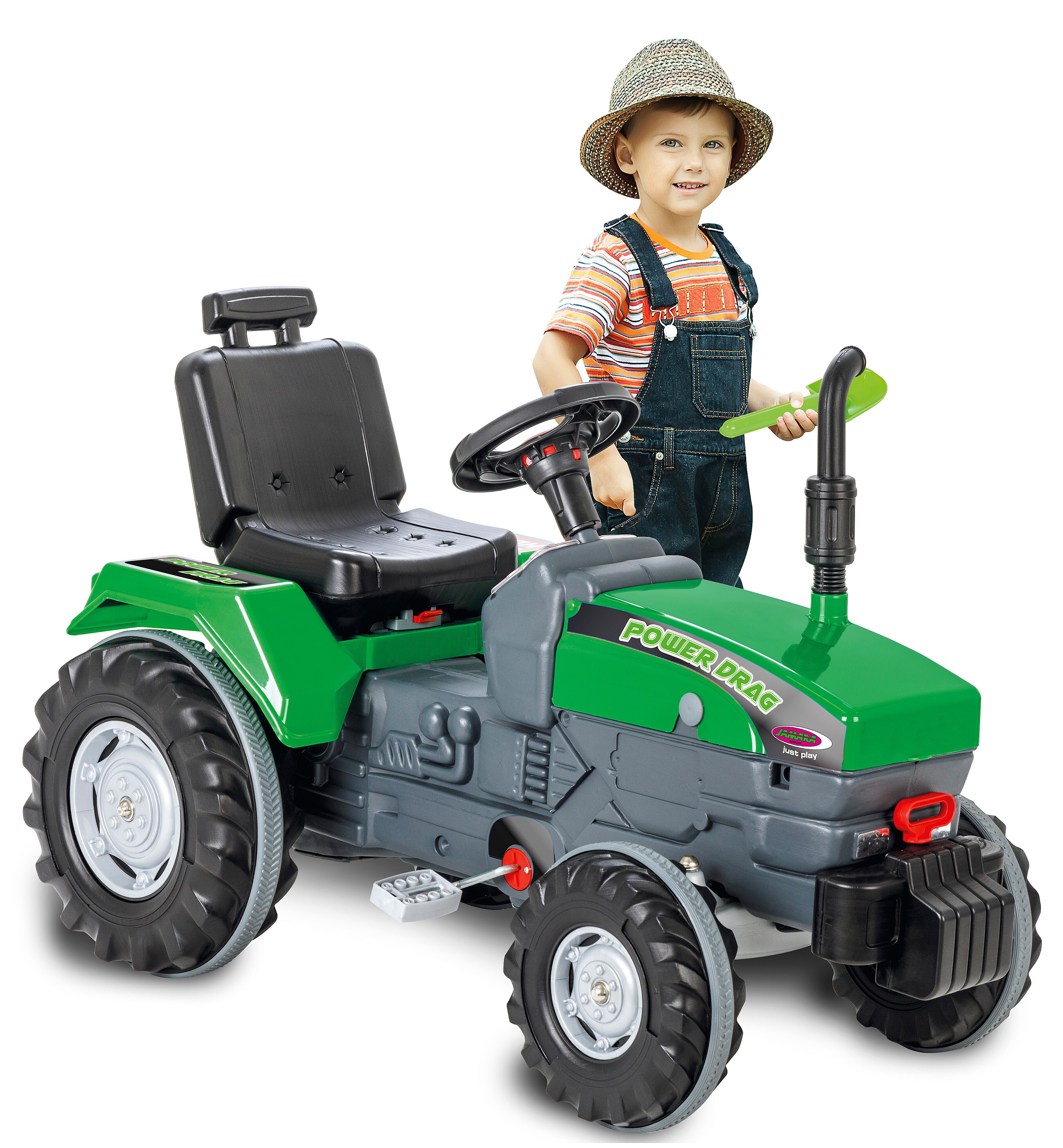 Trettraktor Power Drag gr&uuml;n - Bild 1