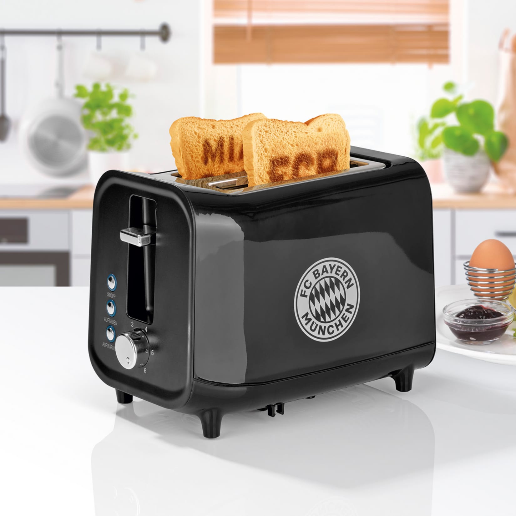 FCB Toaster mit Soundfunktion 800W schwarz/silber