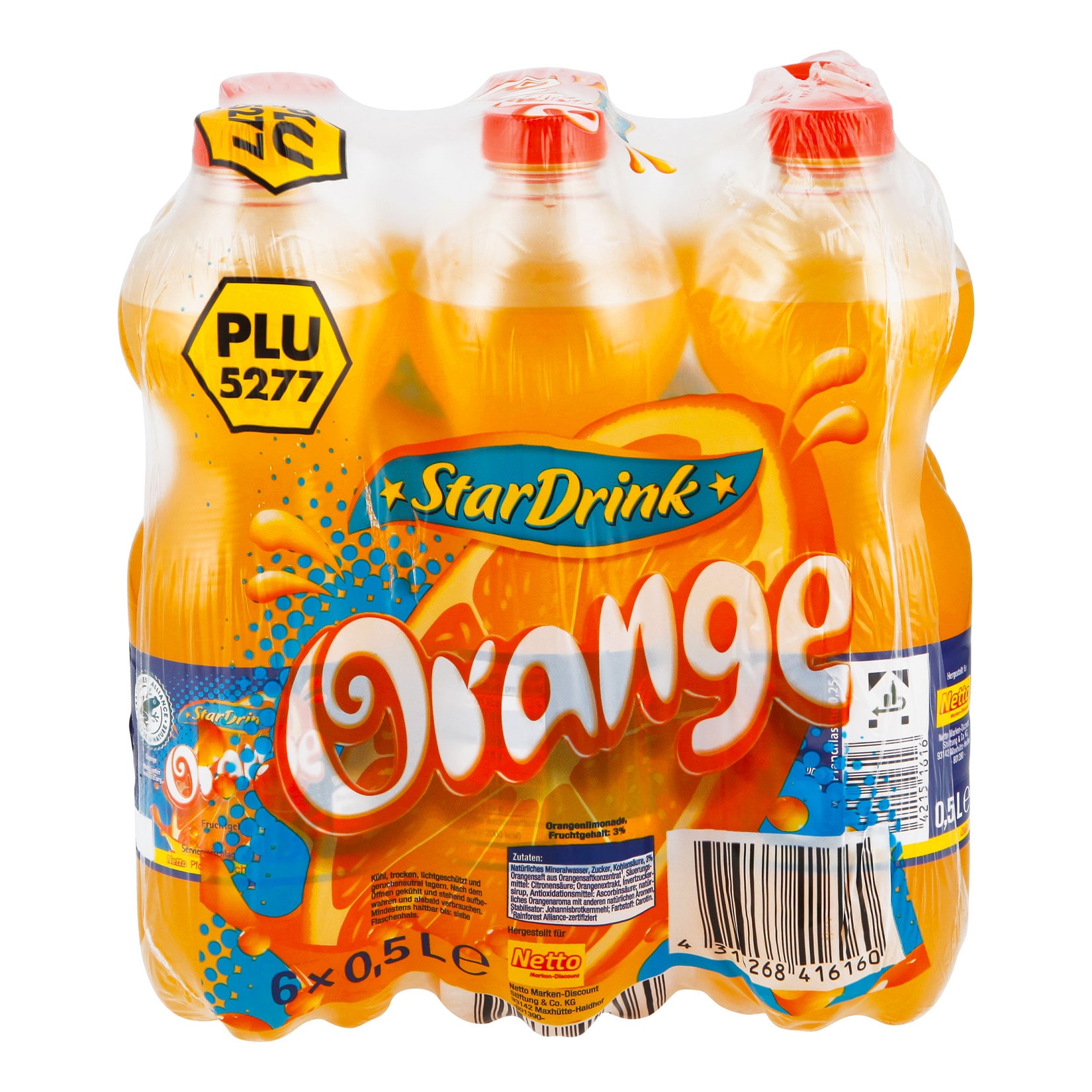 Stardrink Orangenlimonade 0,5 Liter, 6er Pack - Bild 1
