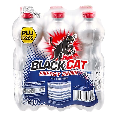 Black Cat Energy Drink 0,5 Liter, 6er Pack - Bild 1