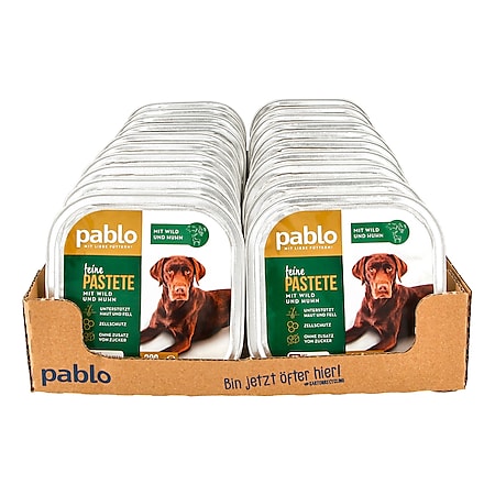 Pablo Hundenahrung Feine Pastete Wild & Huhn 300 g, 20er Pack - Bild 1