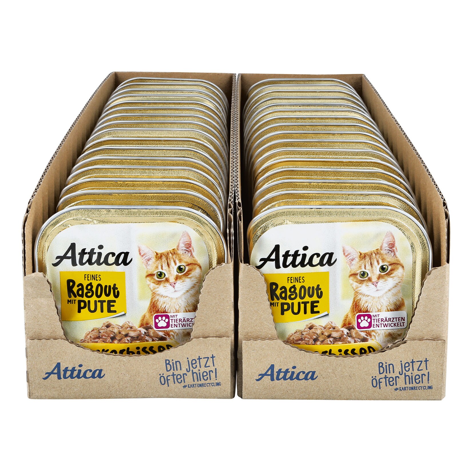 Attica Katzennahrung Ragout Pute 100 g, 32er Pack | 04311596621552