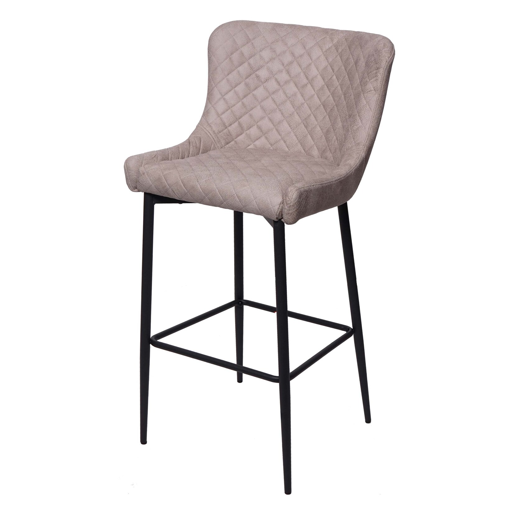 Barhocker MCW-H79, Barstuhl Tresenhocker, Vintage Metall Fußablage ~ Stoff/Textil grau