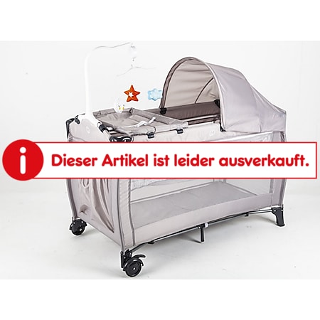 Blij'r Dormi - Reisebett mit Wickeltisch, fahrbar, inkl. Karussell und Markise, Farbe Grau - Bild 1