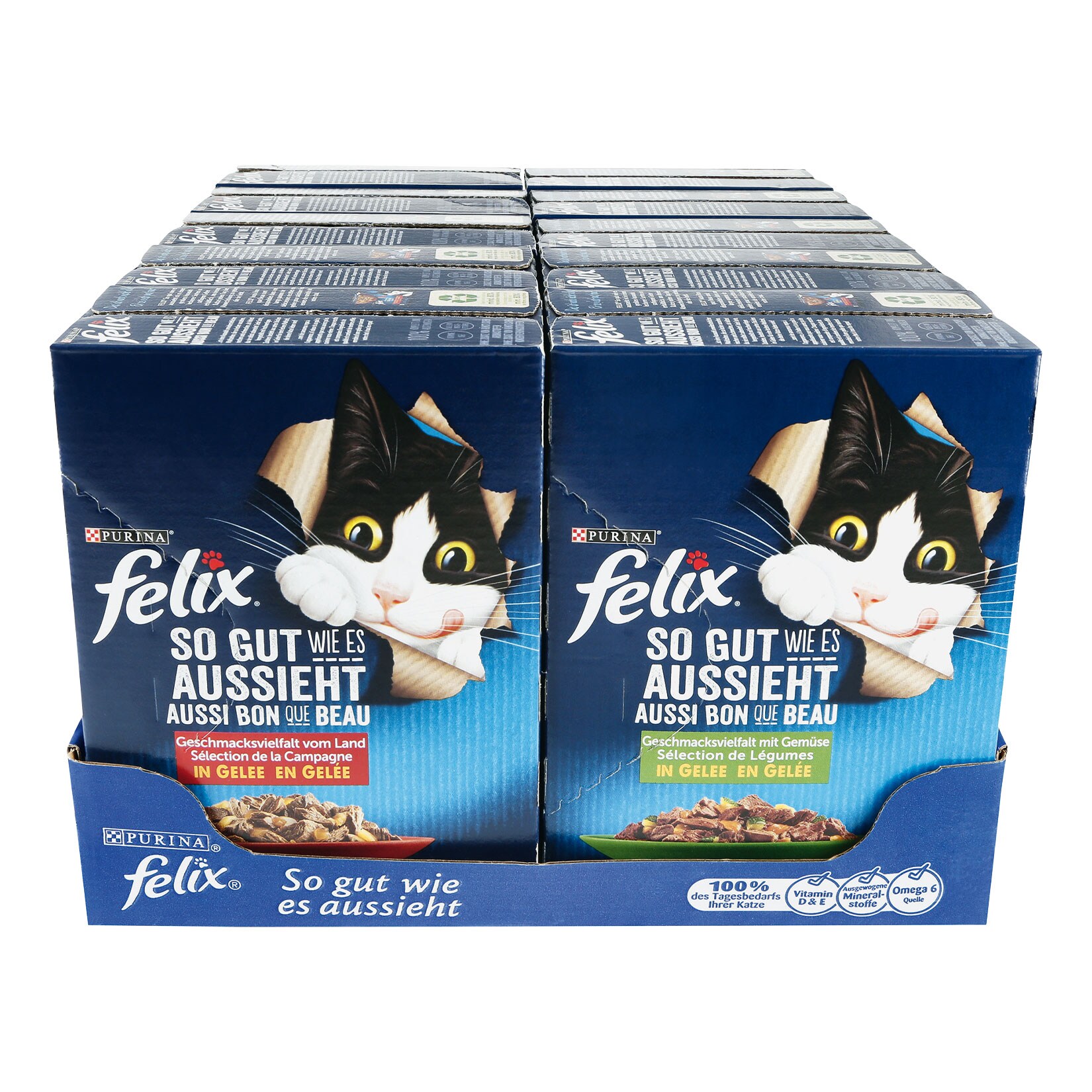 Felix Katzennahrung in Gelee verschiedene Sorten 12 x 85 g, 10er Pack | 08445291739673