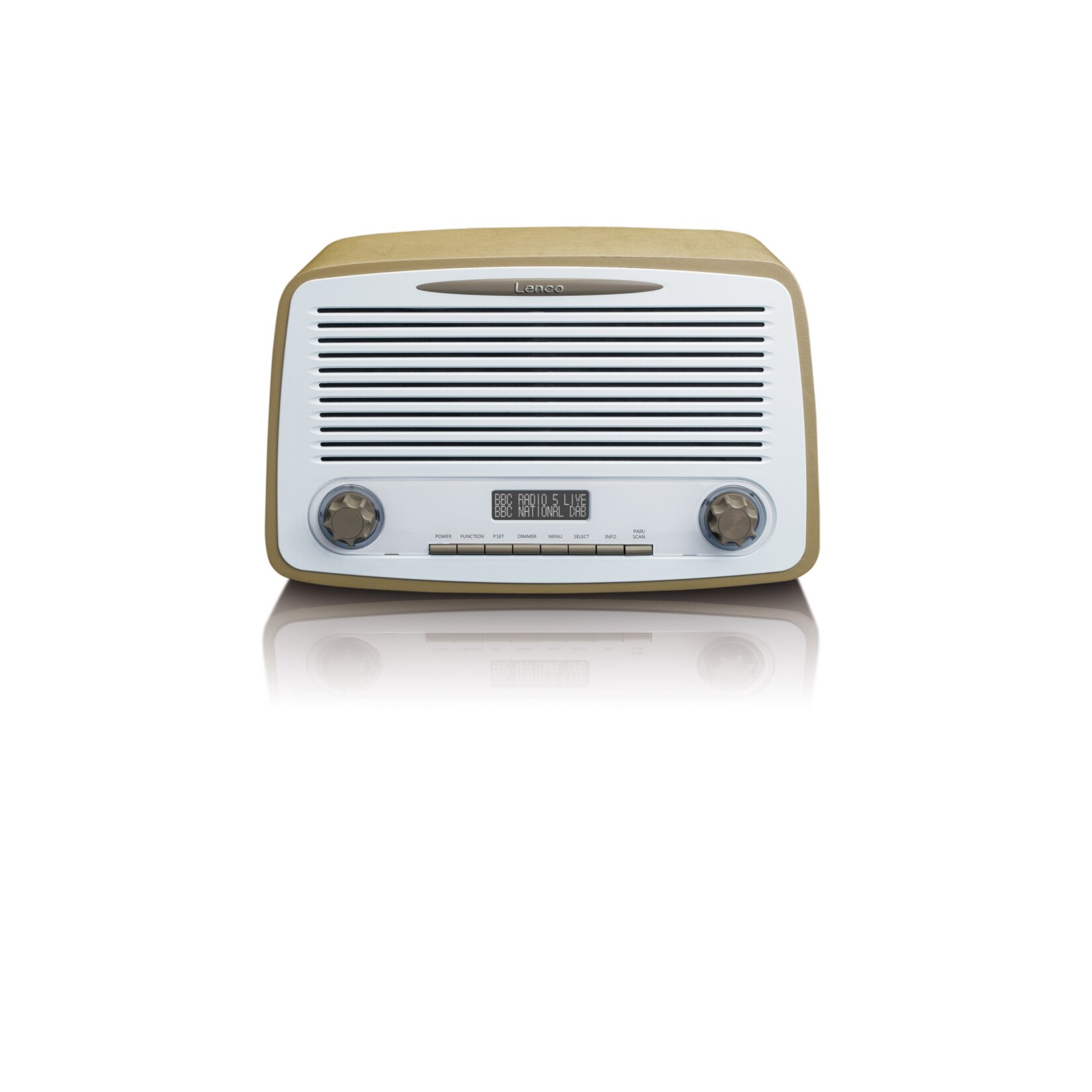Lenco DAR-012 Retro DAB+ und FM-Radio mit Bluetooth, taupe - Bild 1