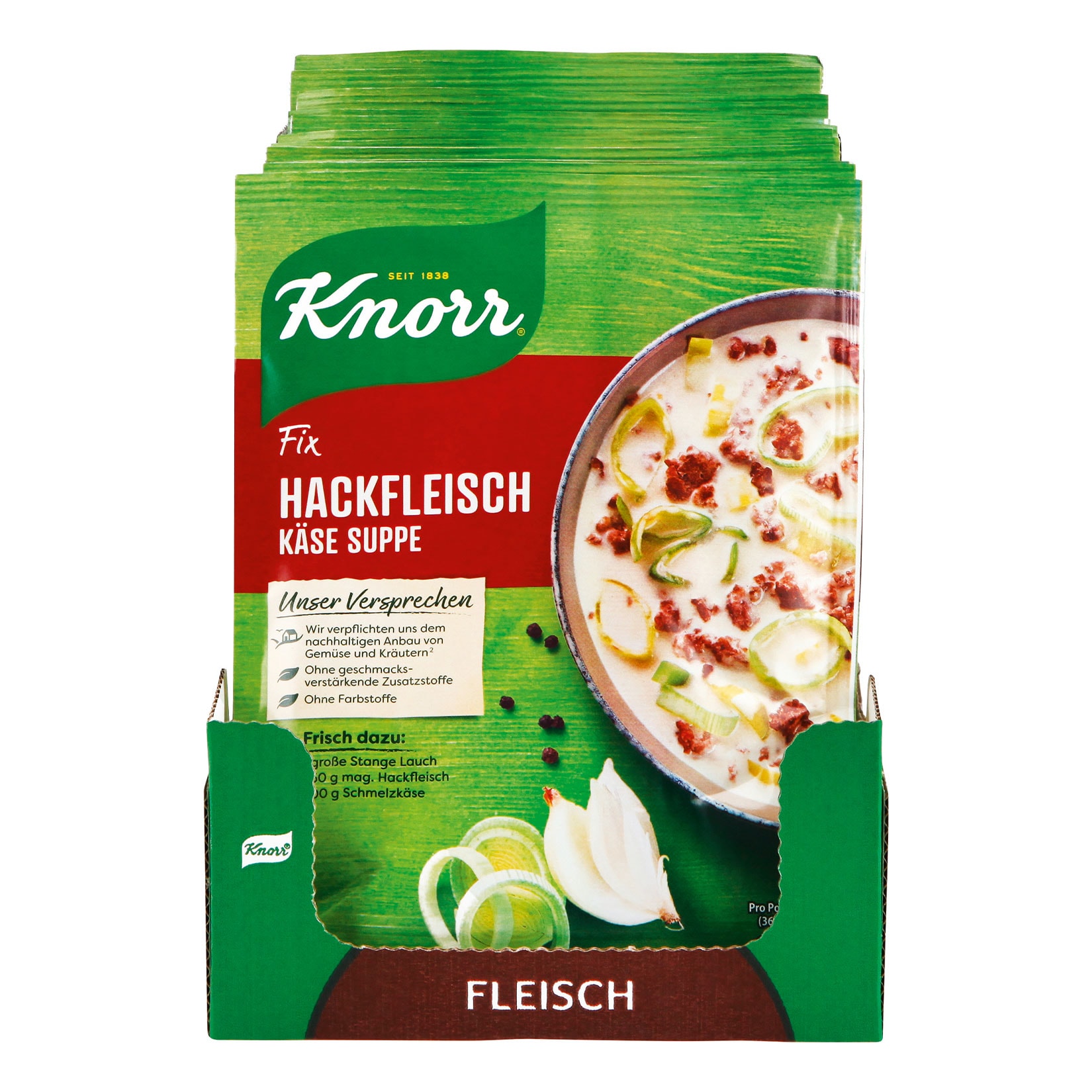 Knorr Fix f&uuml;r Hackfleisch-K&auml;se-Suppe 58 g, 14er Pack - Bild 1