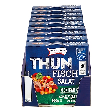 Dreimaster Thunfischsalat Mexican Style 160 g, 9er Pack - Bild 1