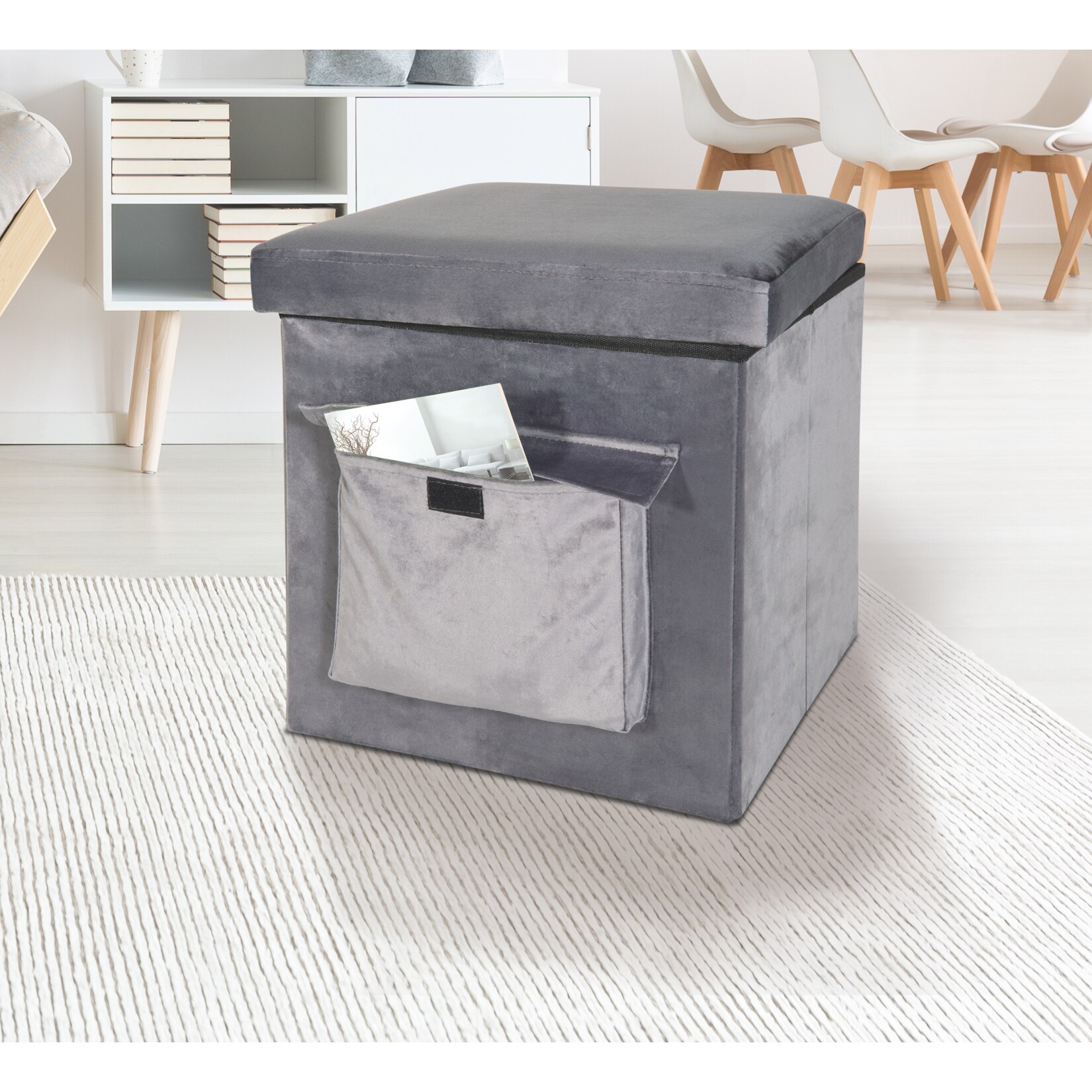 Sitz- und Aufbewahrungsbox, grau - Bild 1