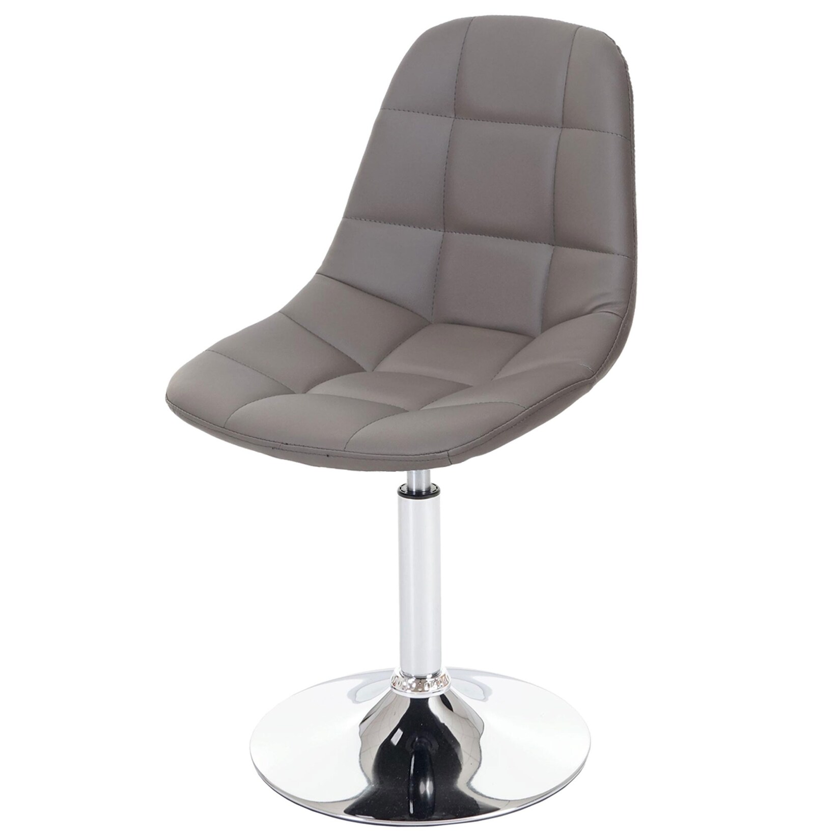Esszimmerstuhl MCW-A60, Stuhl Drehstuhl, Retro 50er Jahre Design ~ Kunstleder taupe-grau, Chromfuß