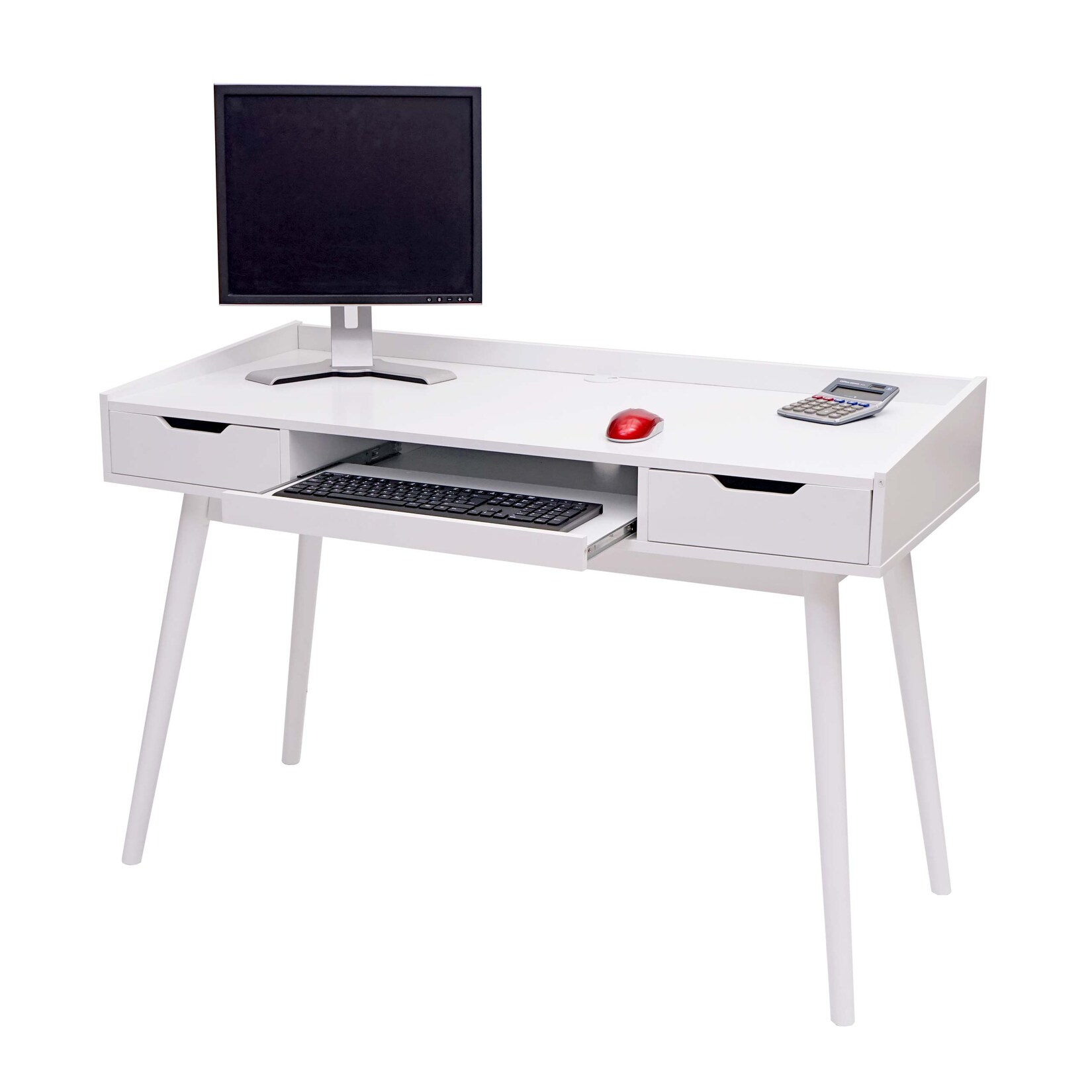 Schreibtisch MCW-A70b, Bürotisch Computertisch, MDF 120x55cm ~ weiß | 04057651411095