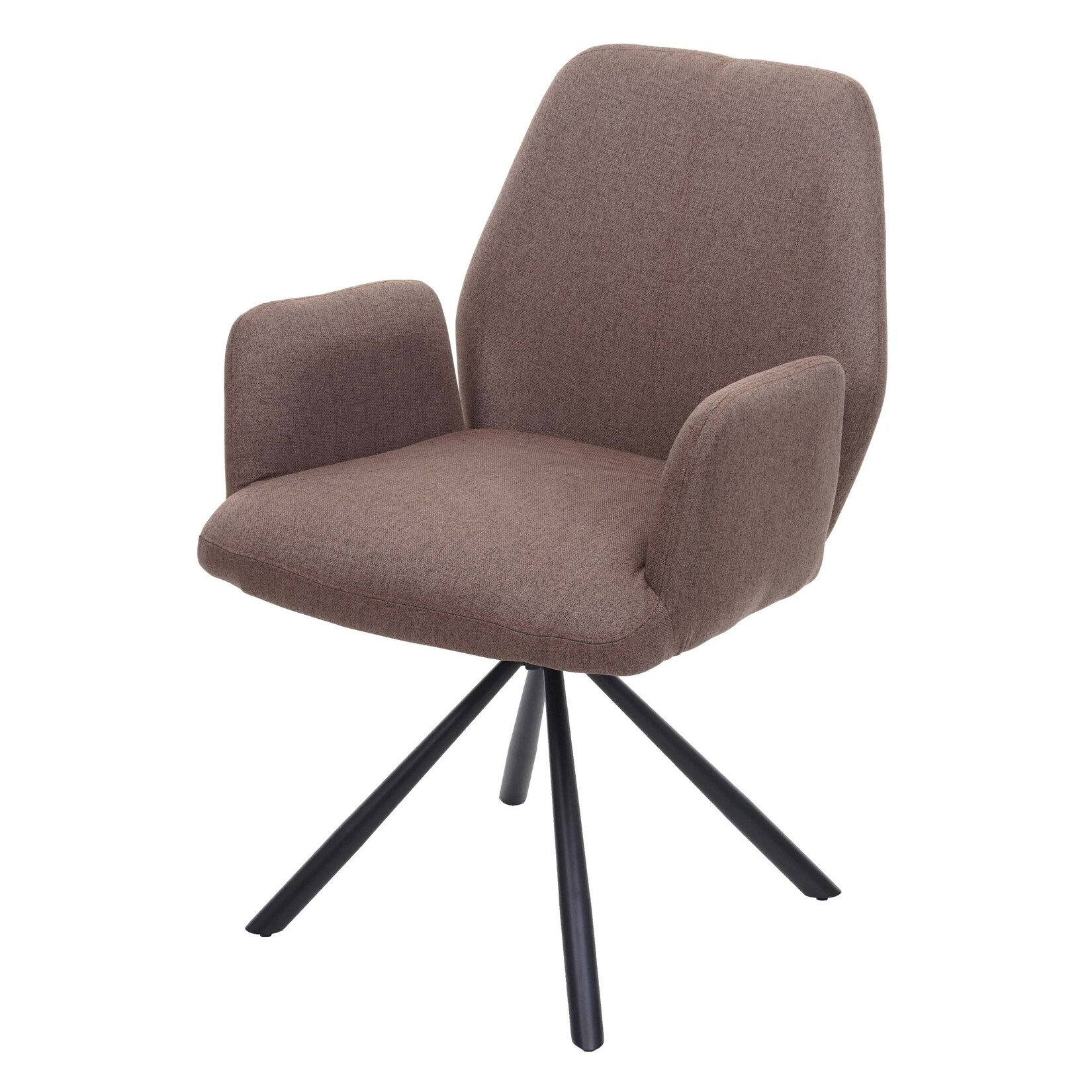 Esszimmerstuhl MCW-H71, Küchenstuhl Lehnstuhl Stuhl, Stoff/Textil Stahl ~ braun