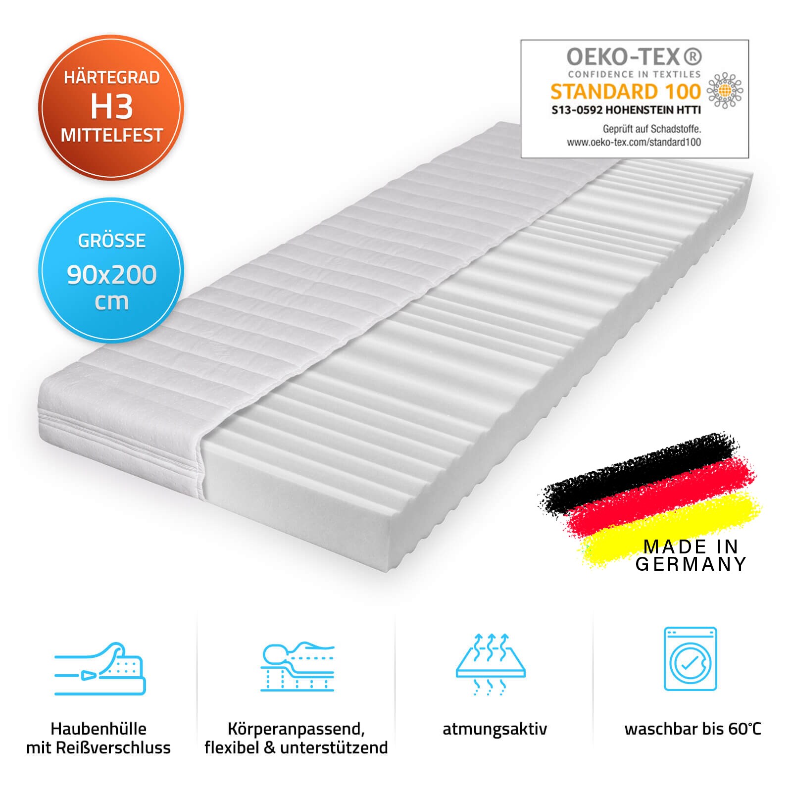 HOME DELUXE Matratze ORTHO BASIC, 90 x 200 cm - Bild 1
