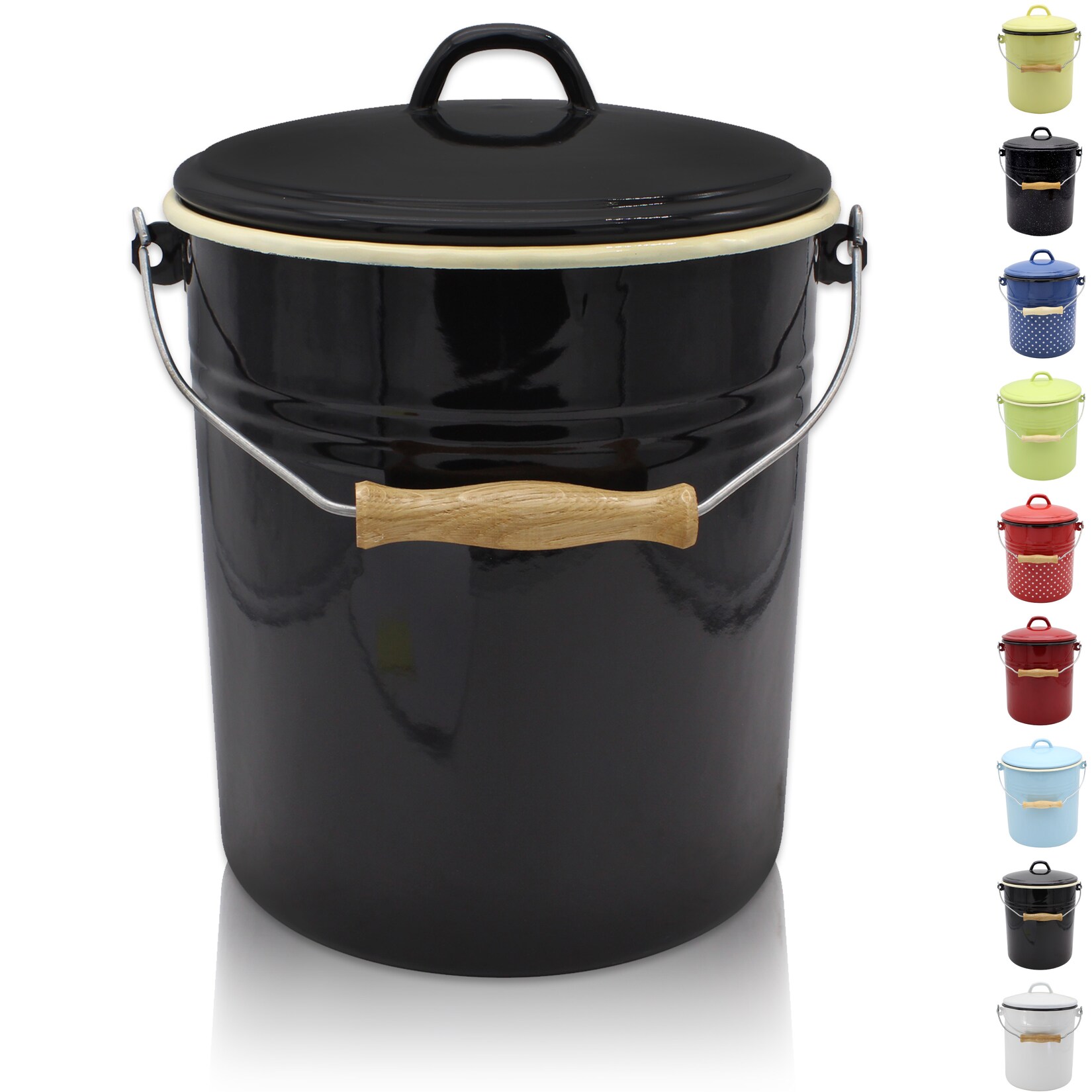 Mülleimer Serie TRIEST emailliert, 10 Liter