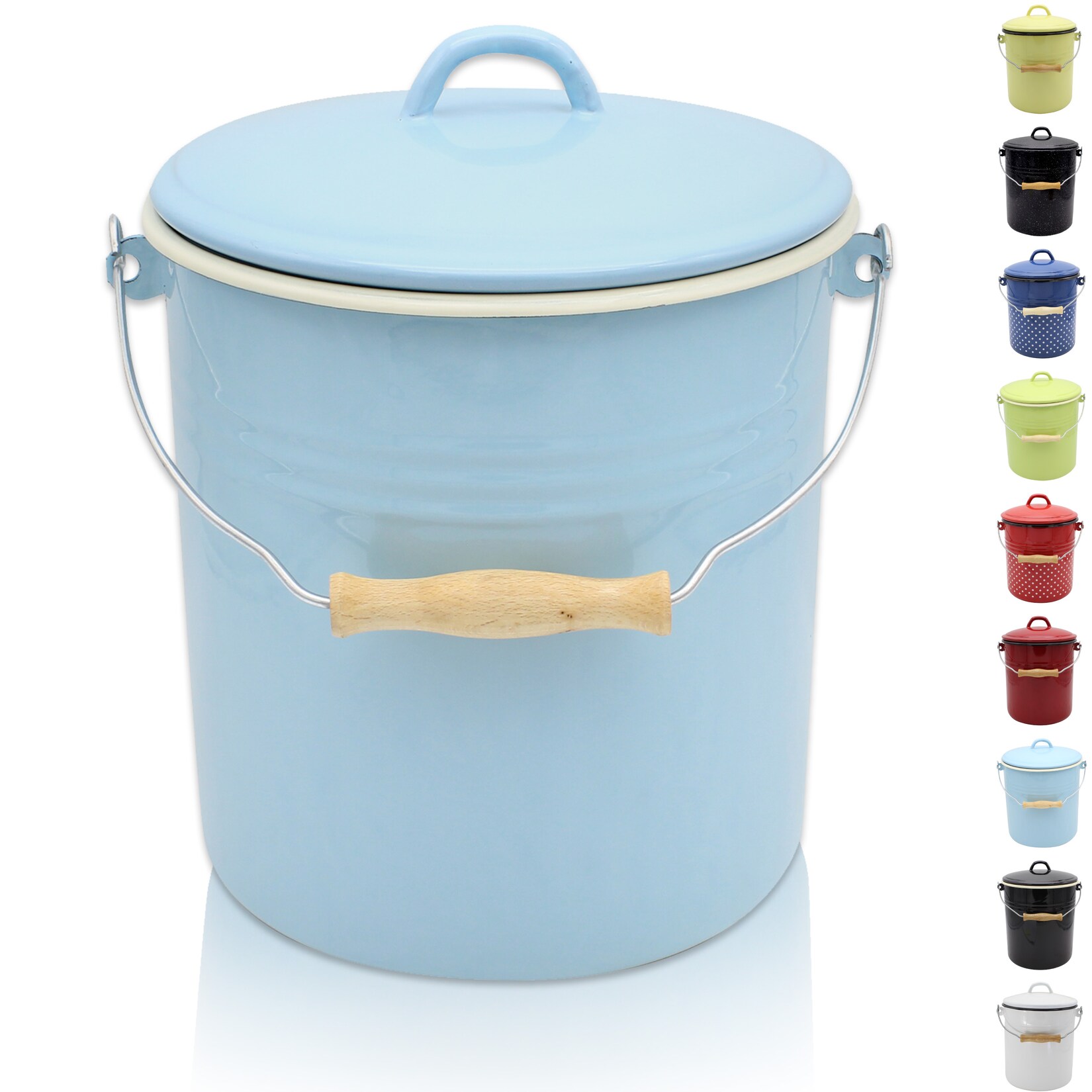 Mülleimer Serie SYLT emailliert, 10 Liter