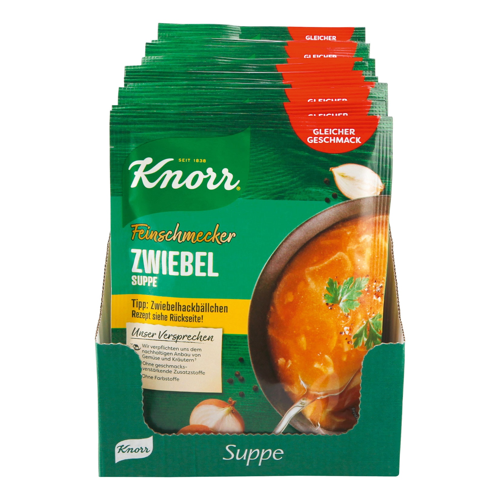 Knorr Feinschmecker Zwiebelsuppe ergibt 0,75 Liter, 14er Pack - Bild 1