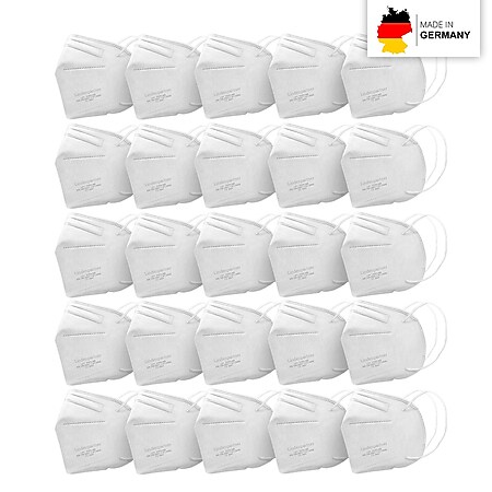 Atemschutzmaske FFP2 LP1 25er-Set weiß Made in Germany - Bild 1