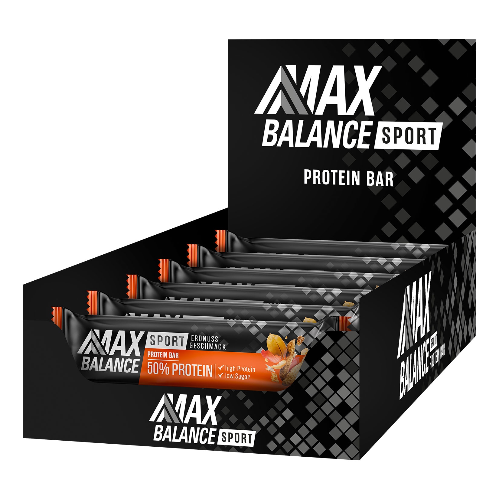 MaxBalance 50% Sport Proteinriegel Erdnuss 45 g, 12er Pack - Bild 1