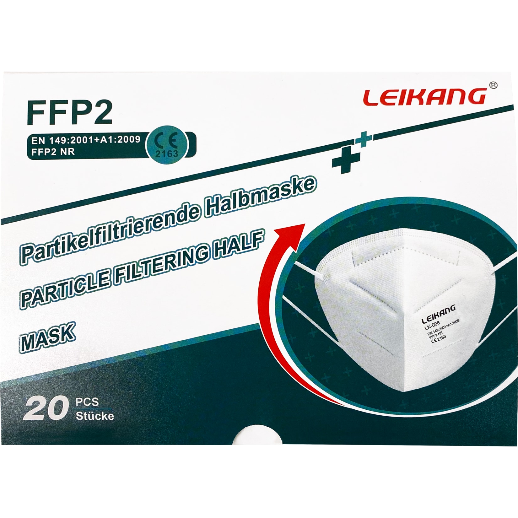 FFP2-Maske CE-Zertifiziert, 20 St&uuml;ck - Bild 1