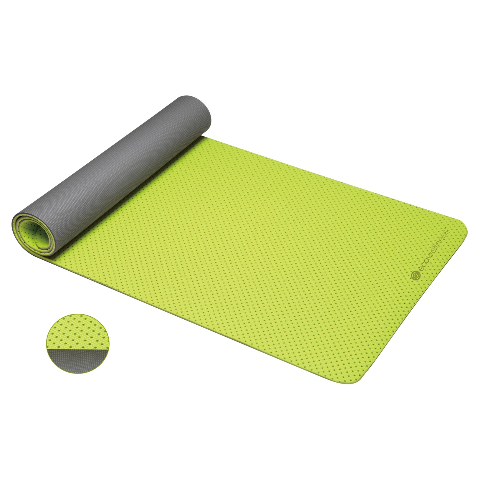 ecowellness Anti-Rutsch-Yogamatte zweilagig 183 x 61 x 0,4 cm - Bild 1