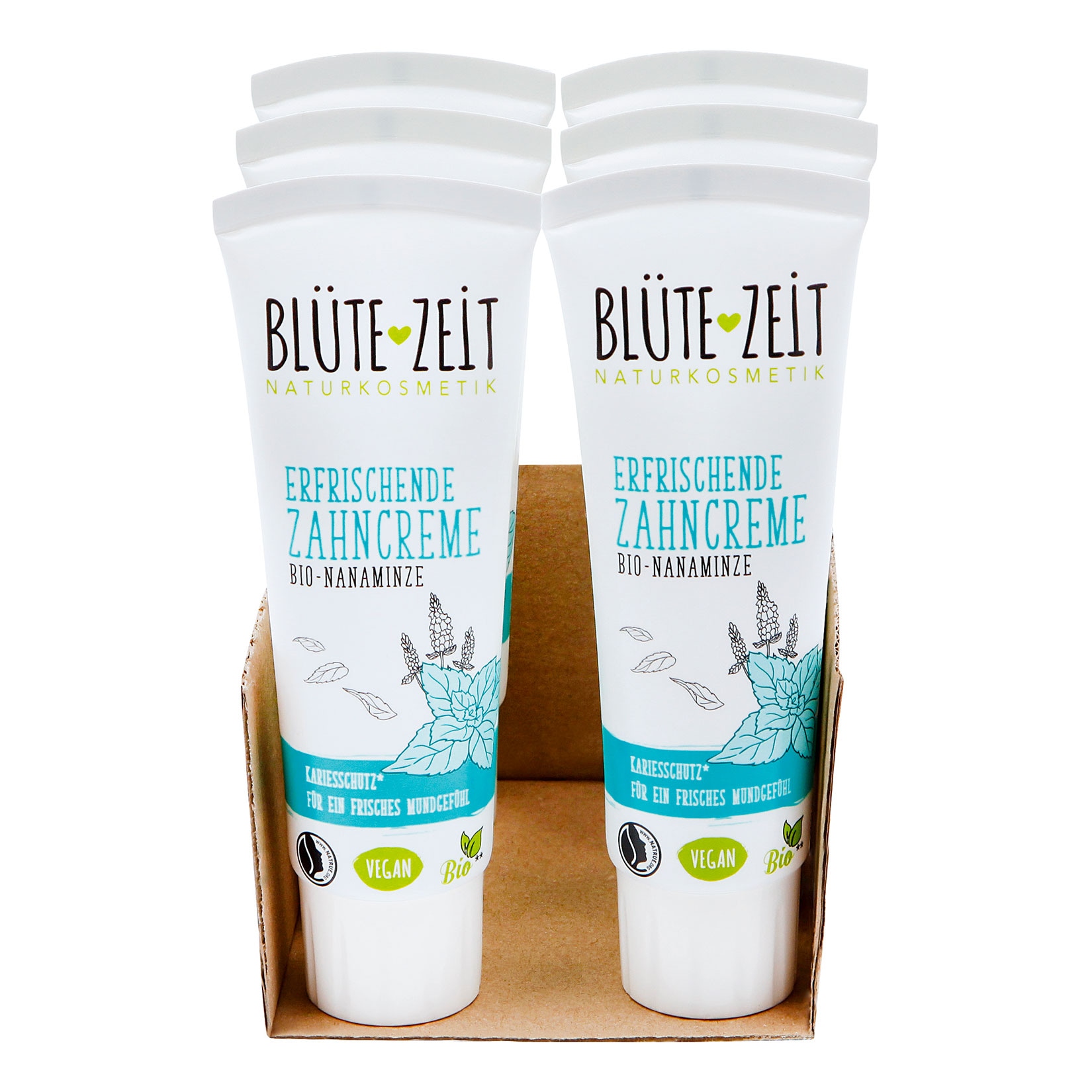 BL&Uuml;TE-ZEIT Zahncreme Bio-Nanaminze 75 ml, 6er Pack - Bild 1