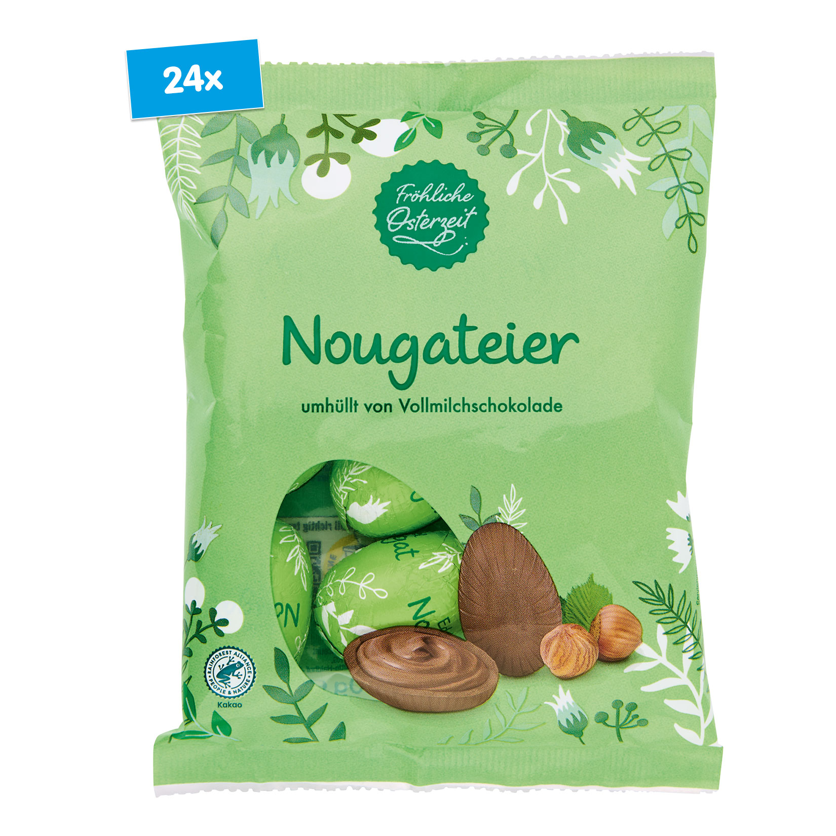 Fr&ouml;hliche Osterzeit Nougat Eier 150 g, 24er Pack - Bild 1