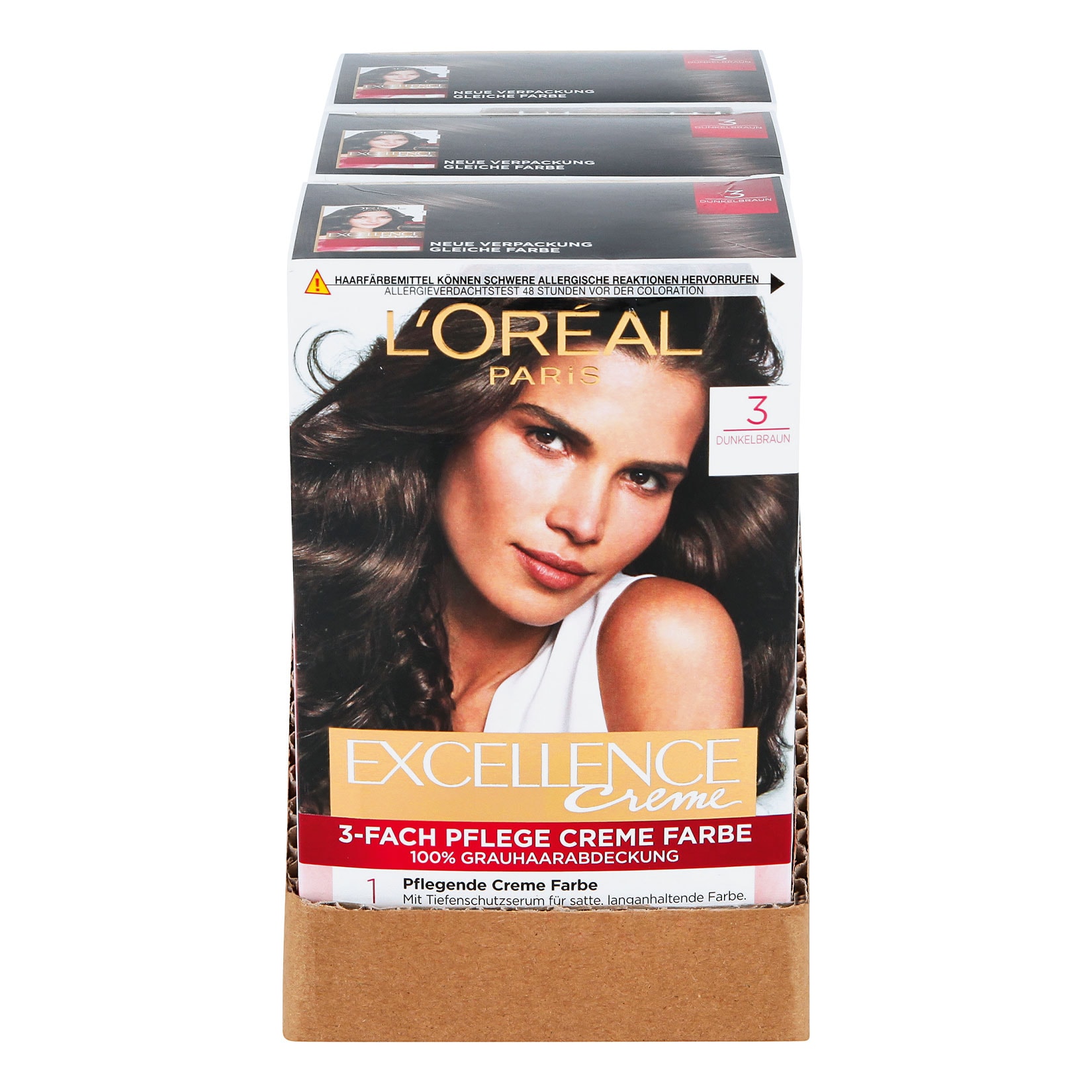L'Oreal Excellence dunkelbraun, 3er Pack - Bild 1