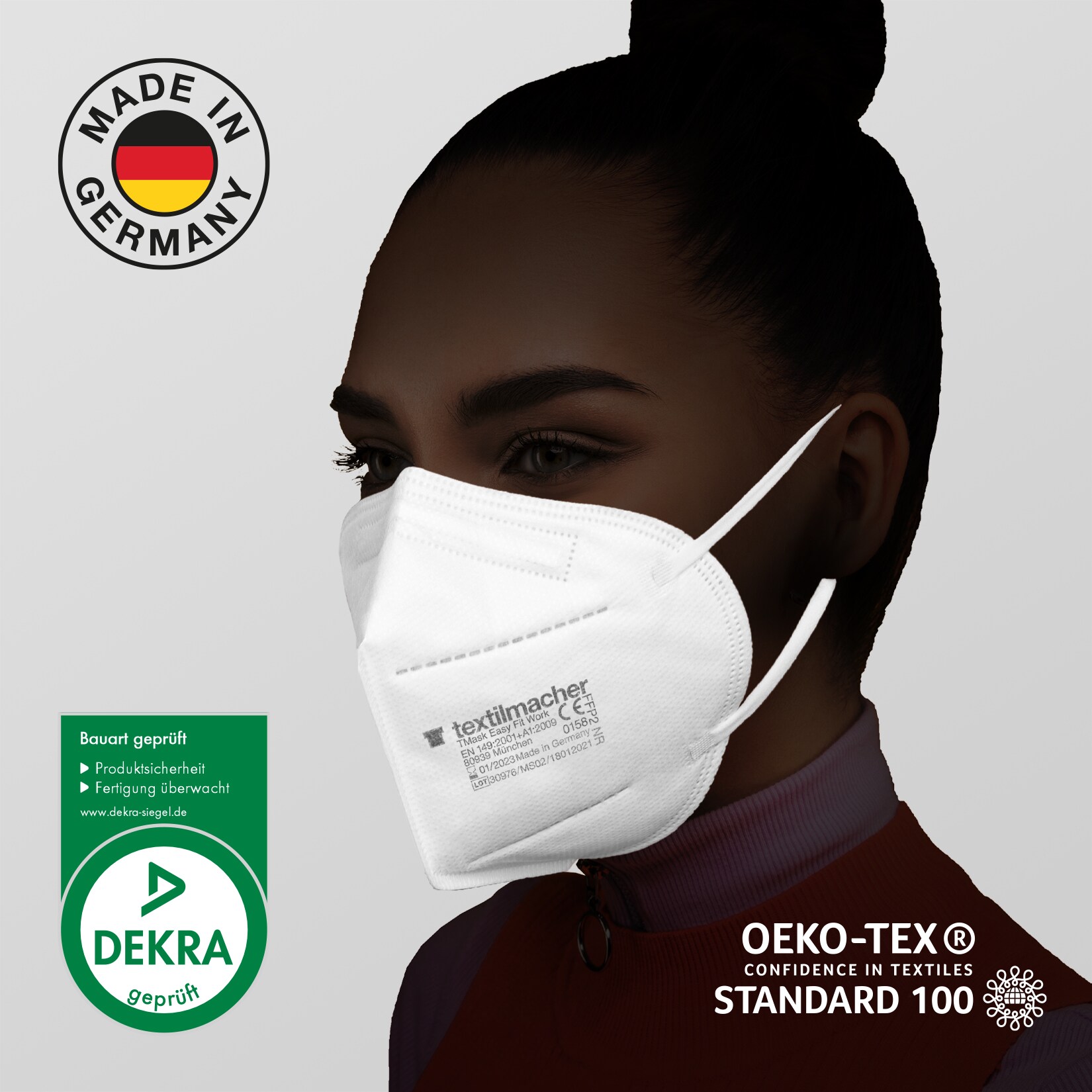 Textilmacher TMask Easy Fit&copy; Work FFP2 NR, 5 St&uuml;ck - Bild 1