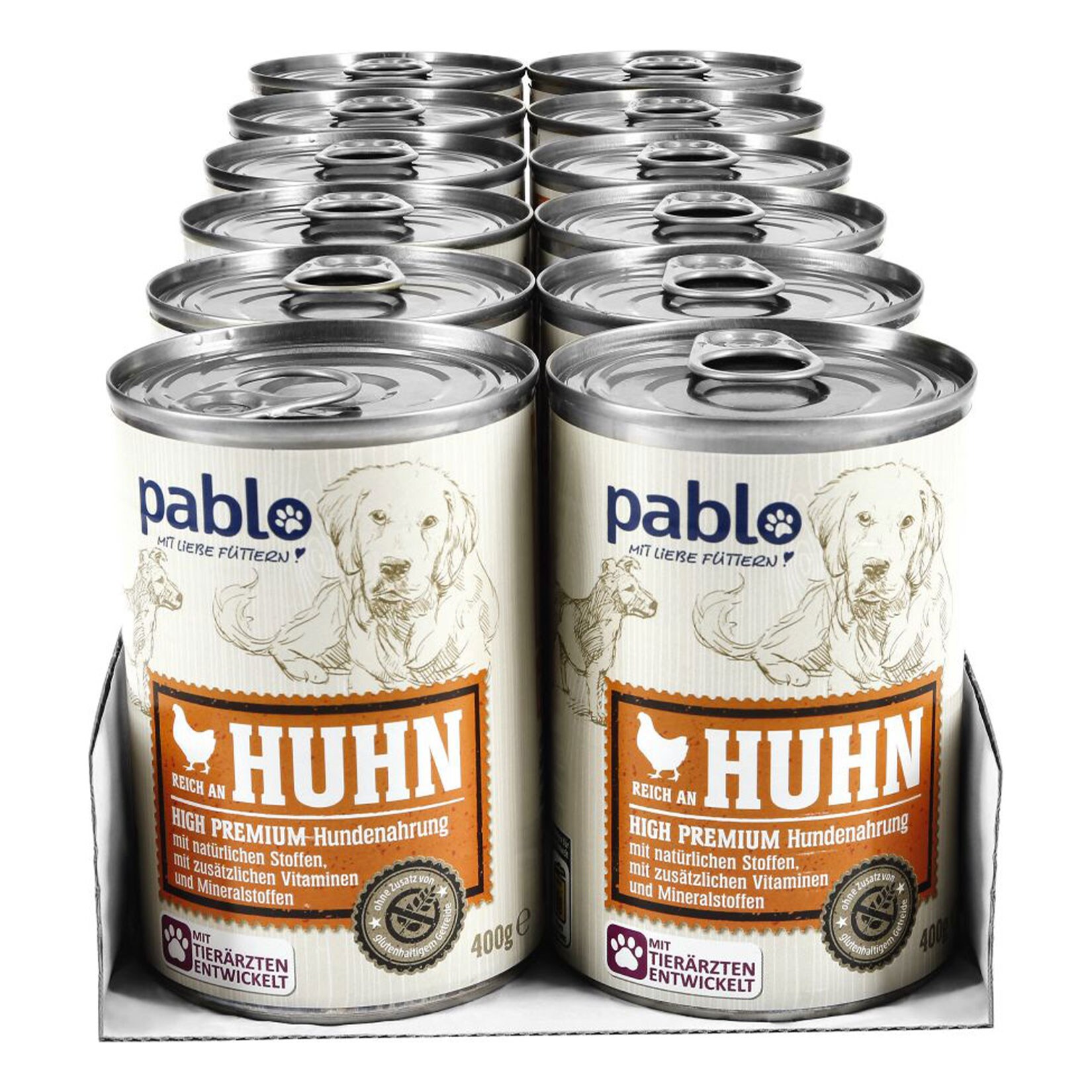 Pablo Hundenahrung Reich an Huhn 400 g, 12er Pack - Bild 1