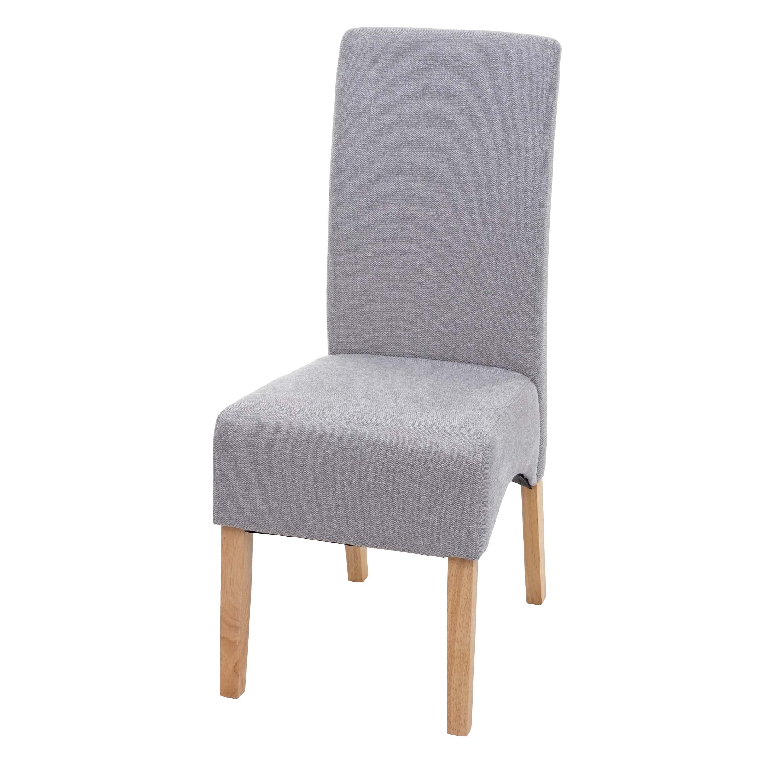 Esszimmerstuhl Crotone, K&uuml;chenstuhl Stuhl, Stoff/Textil MVG-zertifiziert ~ hellgrau, helle Beine - Bild 1