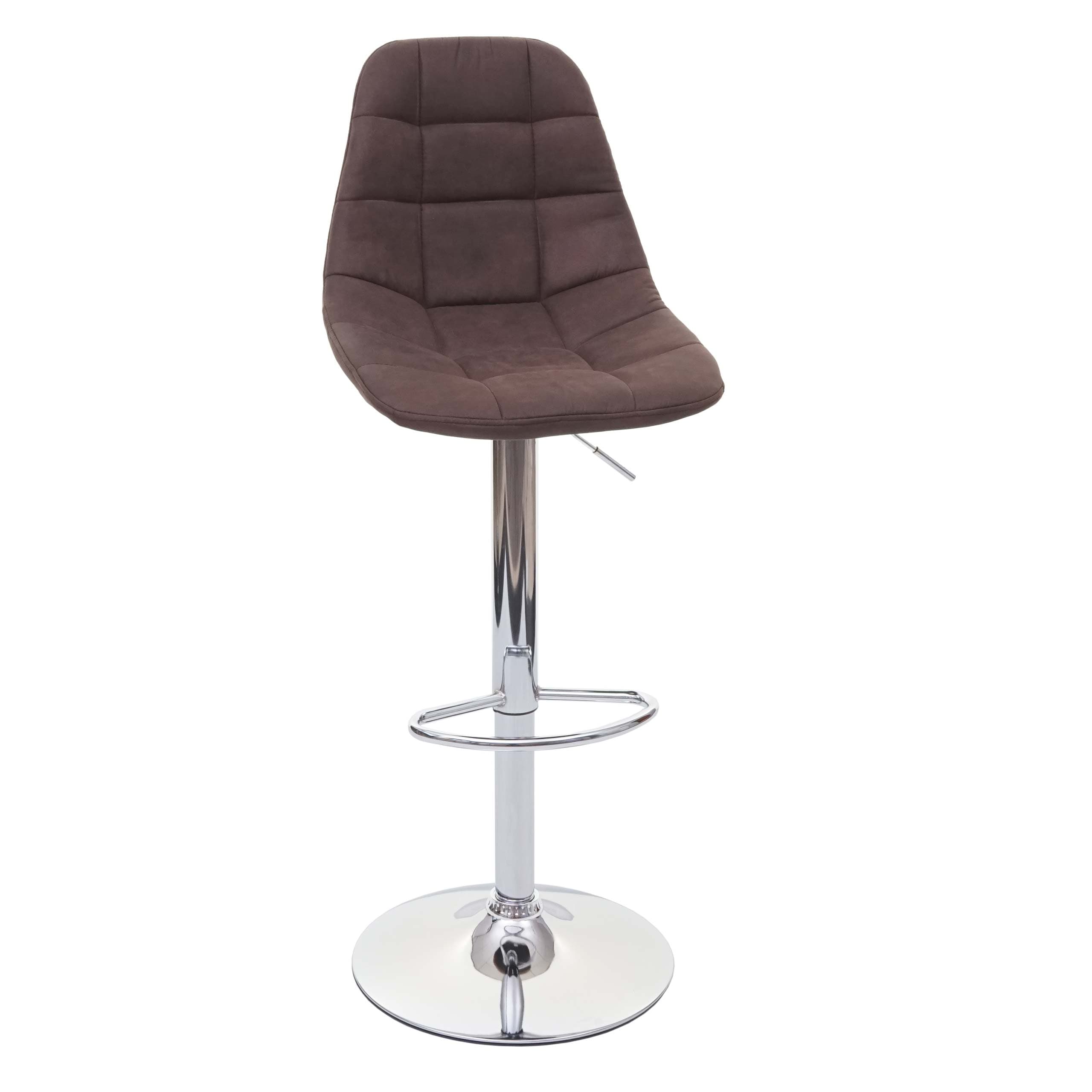 Barhocker MCW-A67, Barstuhl Tresenhocker ~ vintage dunkelbraun Stoff/Textil, Fu&szlig; chrom - Bild 1
