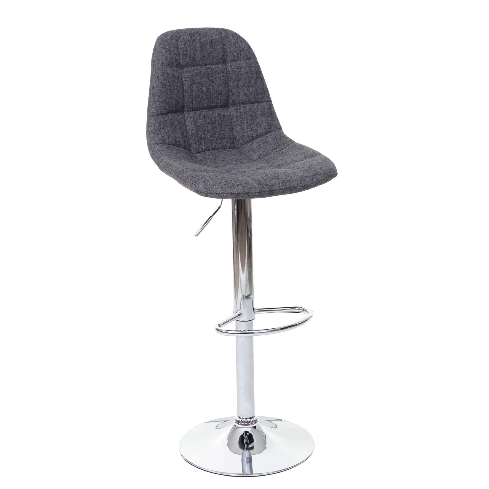 Barhocker MCW-A67, Barstuhl Tresenhocker ~ grau Stoff/Textil, Fuß chrom