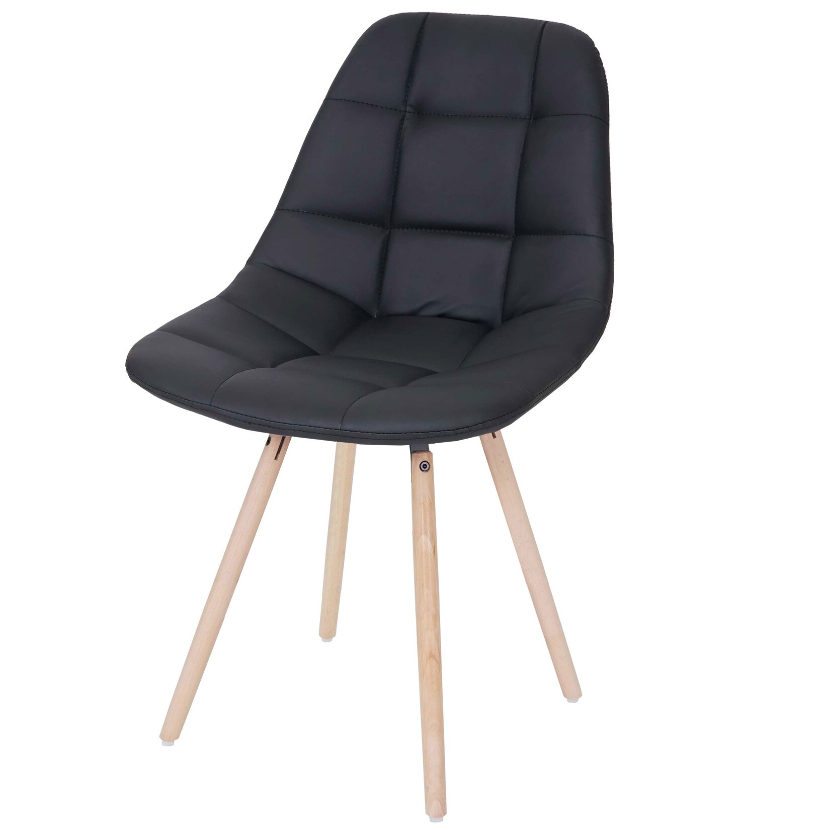 Esszimmerstuhl MCW-A60 II, Stuhl Küchenstuhl, Retro 50er Jahre Design ~ Kunstleder schwarz