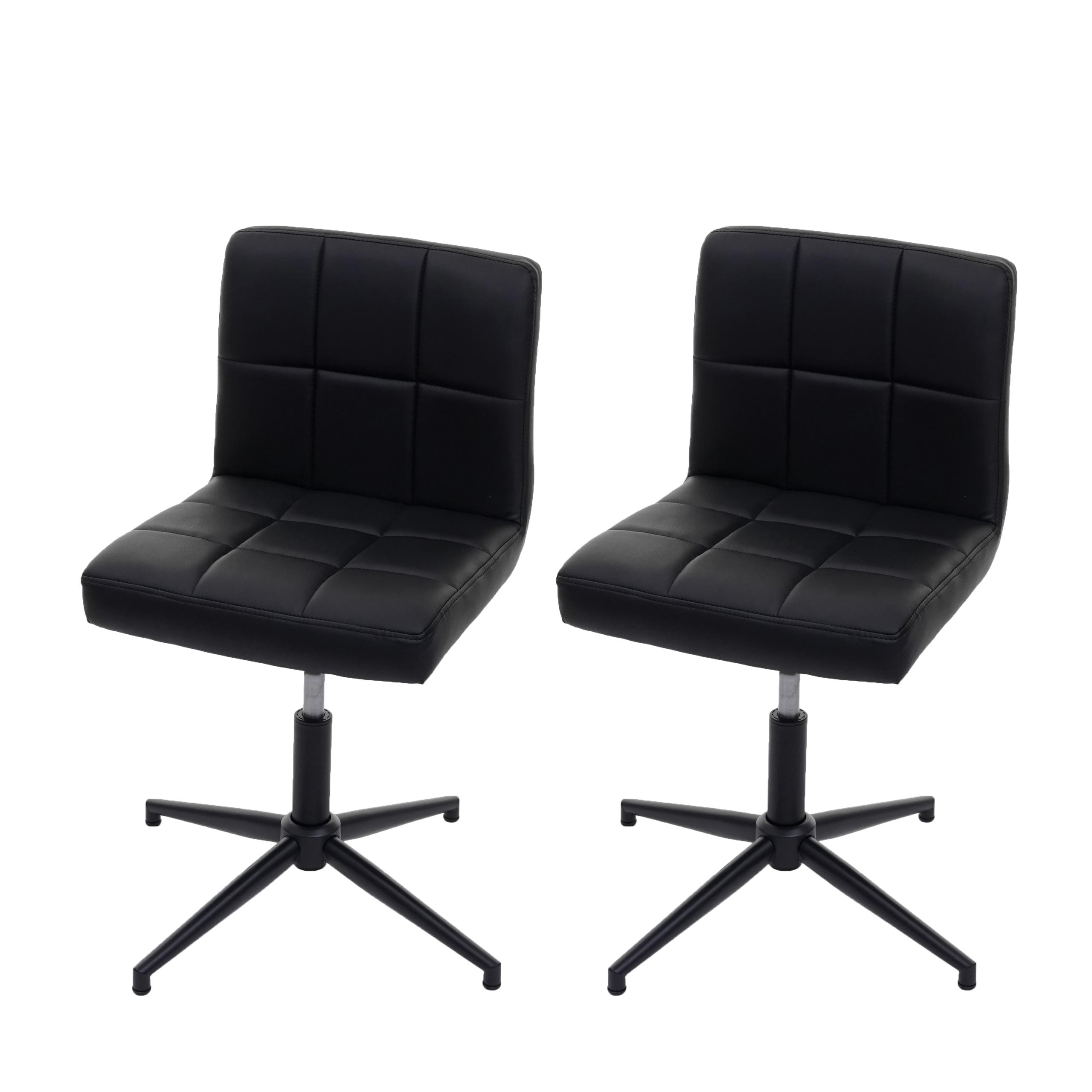 2er-Set Esszimmerstuhl Cadiz II, K&uuml;chenstuhl, h&ouml;henverstellbar Drehmechanismus ~ Kunstleder schwarz, Fu&szlig; schwarz - Bild 1