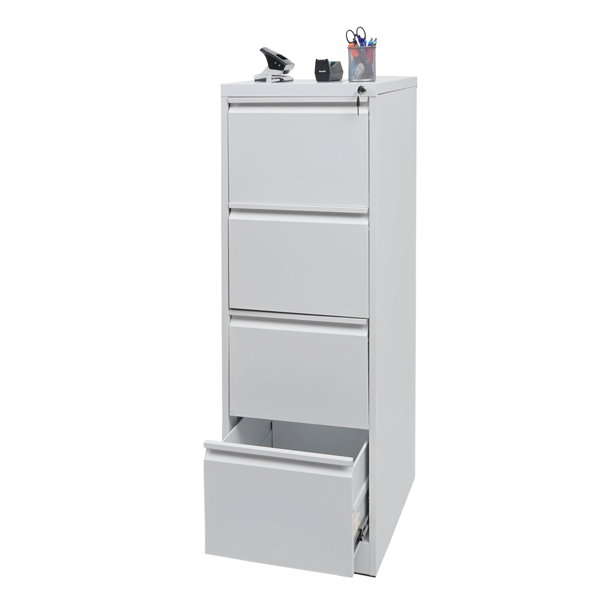 H&auml;ngeregisterschrank MCW-H16, Aktenschrank B&uuml;roschrank Stahlschrank, Format Legal + A4 abschlie&szlig;bar 134x46x62cm ~ wei&szlig; - Bild 1