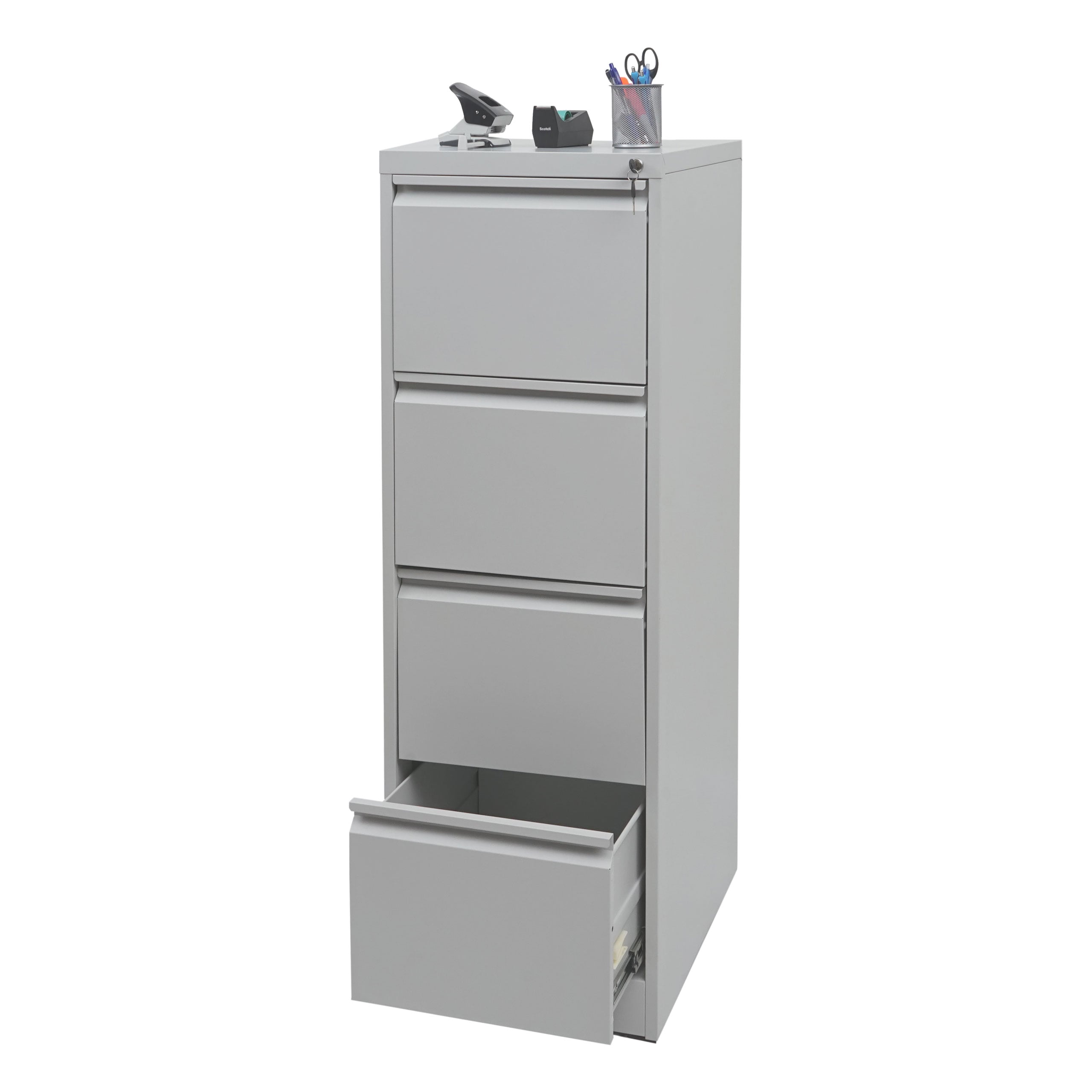 H&auml;ngeregisterschrank MCW-H16, Aktenschrank B&uuml;roschrank Stahlschrank, Format Legal + A4 abschlie&szlig;bar 134x46x62cm ~ grau - Bild 1
