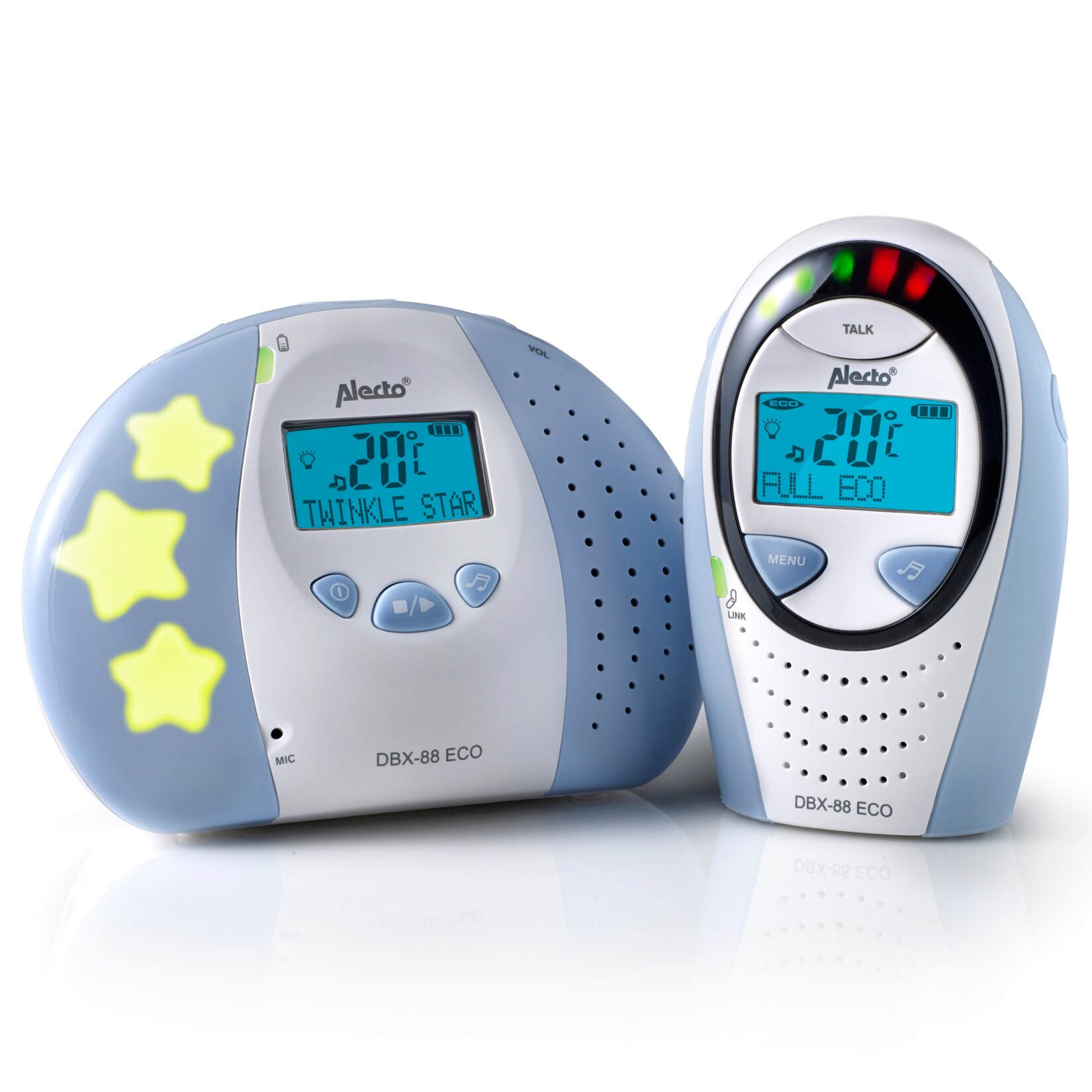 Alecto DBX-88 ECO – Audio DECT Babyphone mit Display –  Temperaturanzeige | 08712412560585