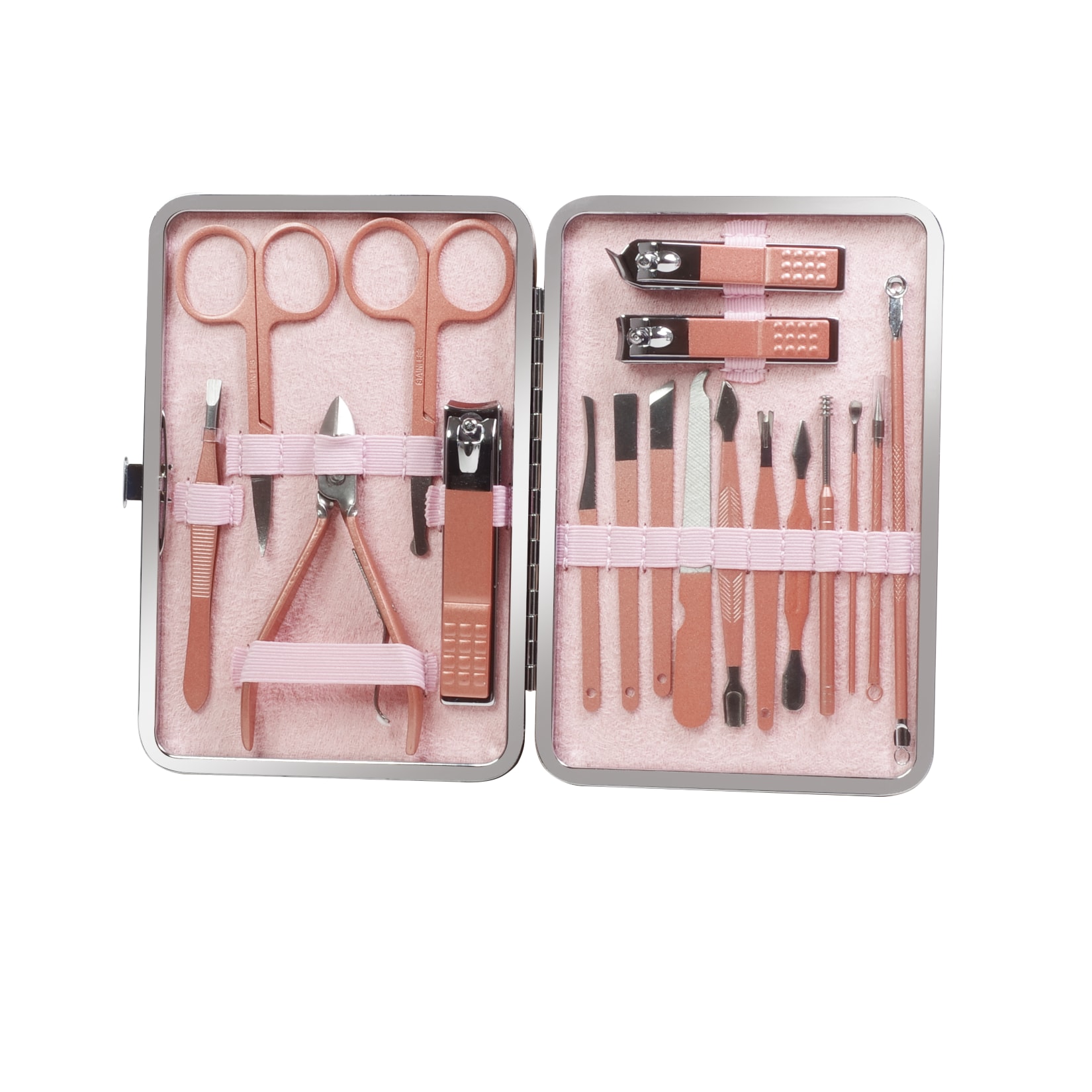Relax Vital Profi-Manik&uuml;re und Pedik&uuml;re-Set 18-teilig in edler Aufbewahrungskassette (Rosa) - Bild 1