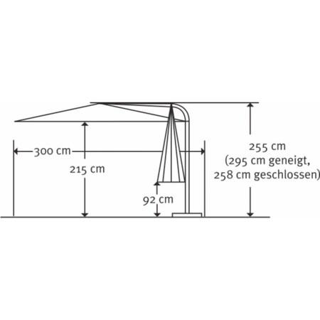 Schneider Ampelschirm Genua, ca. 300 cm, anthrazit online kaufen