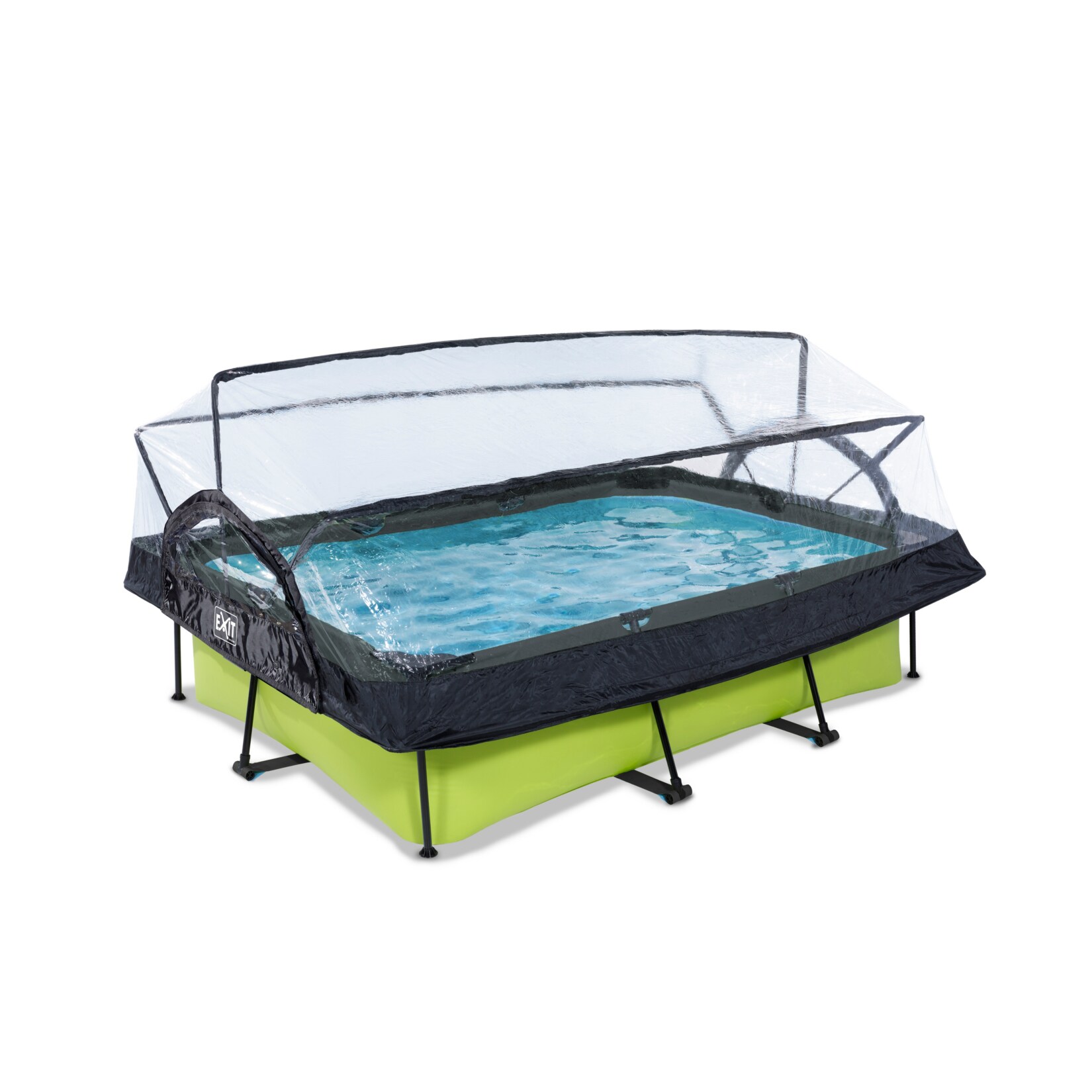 EXIT Lime Pool 220x150x65cm mit Abdeckung und Filterpumpe – grün | 08720088267363