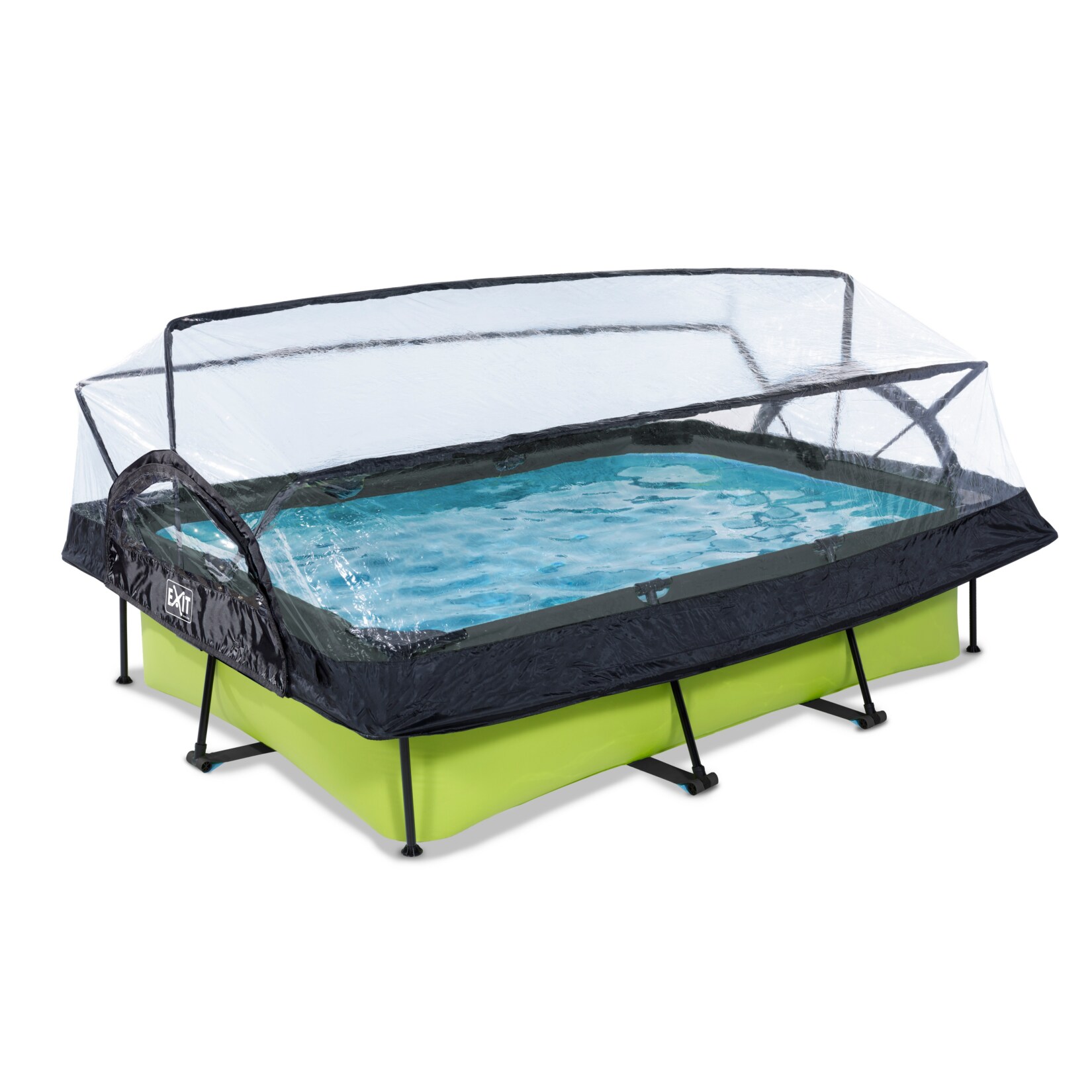 EXIT Lime Pool 300x200x65cm mit Abdeckung und Filterpumpe – grün | 08720088267370