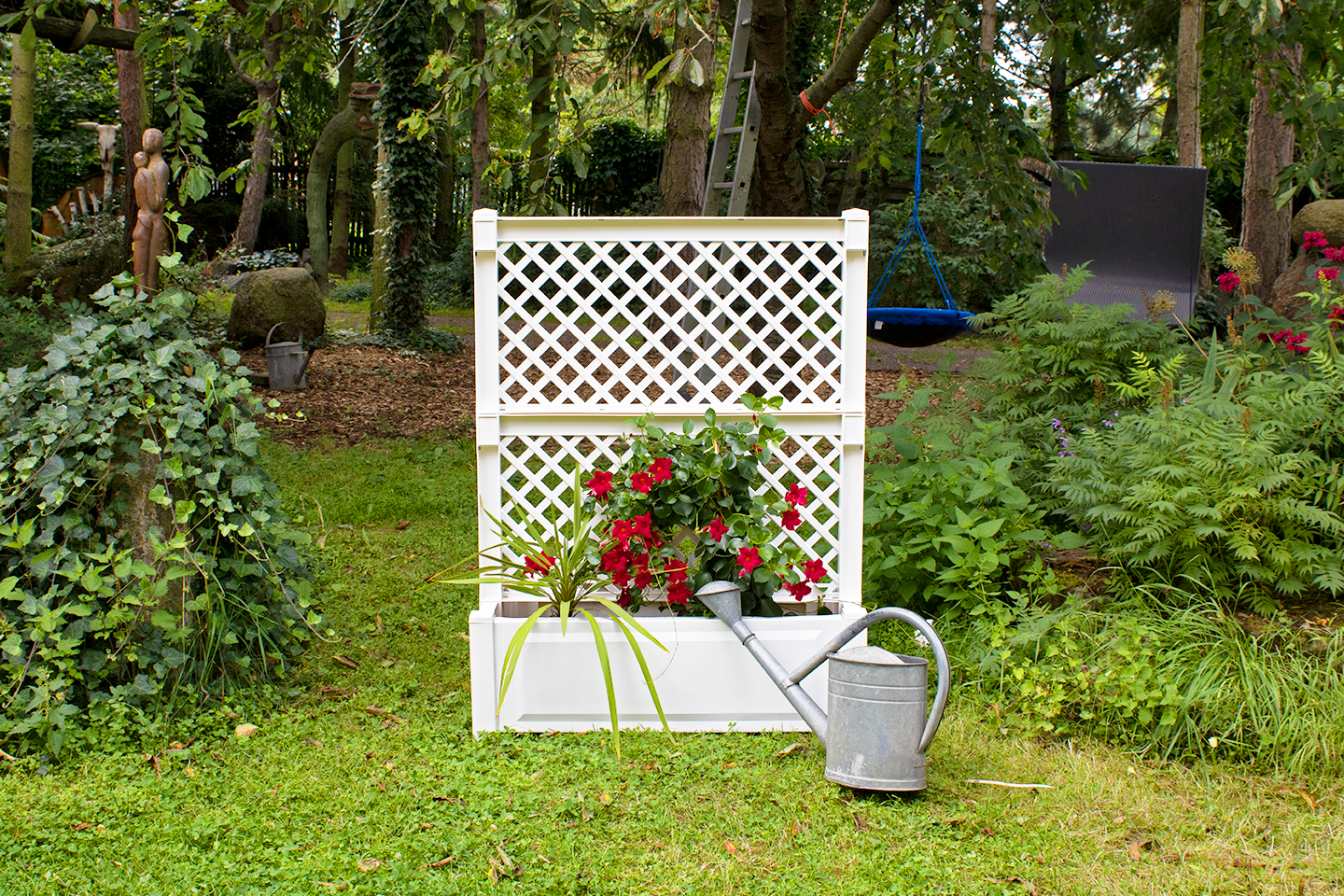 Pflanzkasten gro&szlig; 100 cm mit Zentralspalier, wei&szlig; - Bild 1