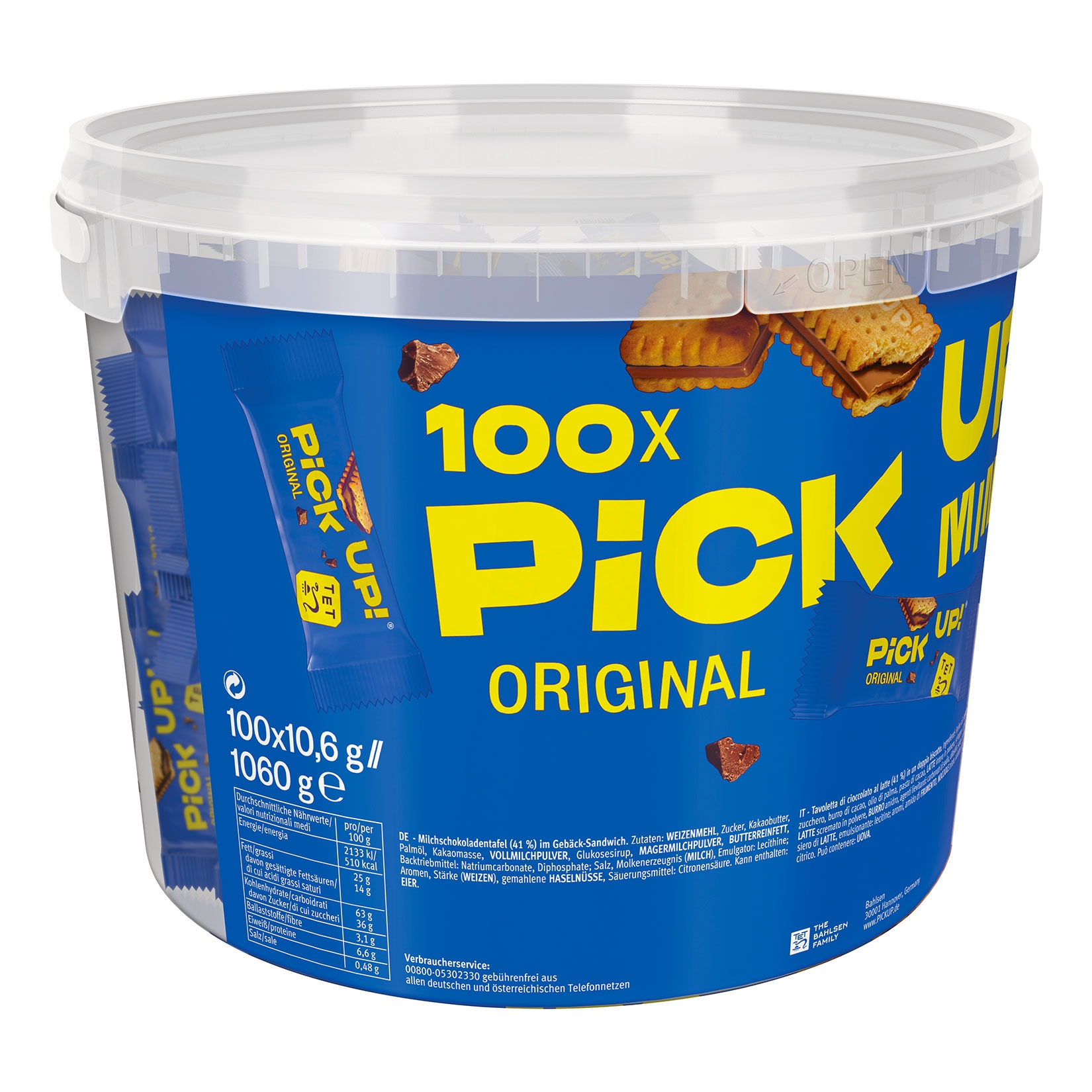 Leibniz Pick up! Minis Choco 100 St&uuml;ck im Eimer 1,06 kg - Bild 1