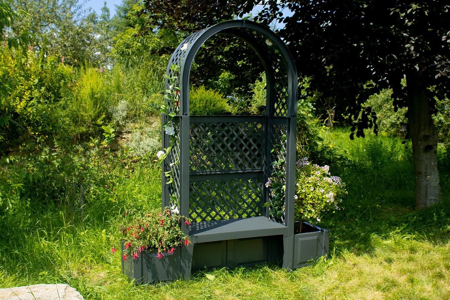 Gartenbank "Amsterdam", anthrazit - Bild 1