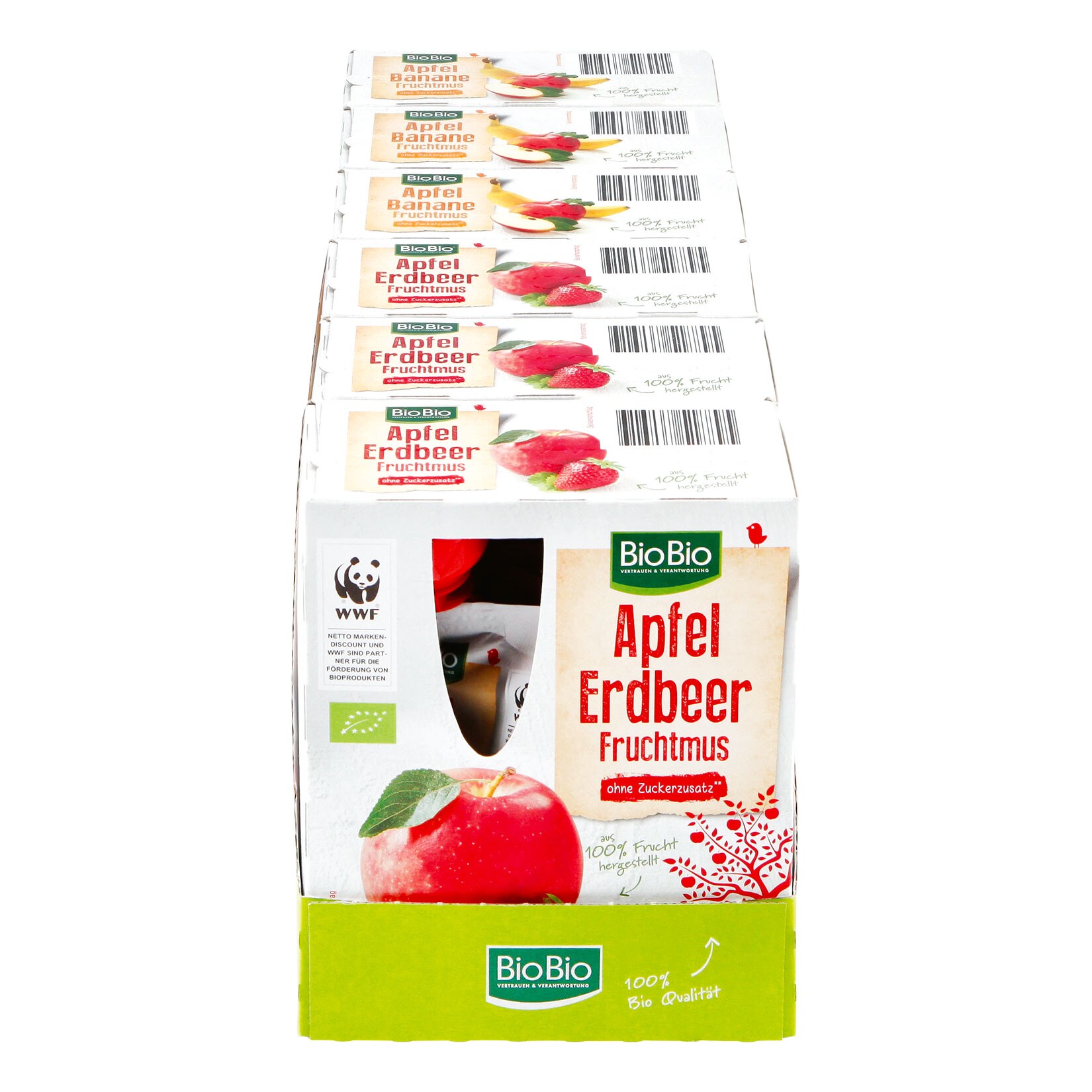 BioBio Fruchtmus 400 g, verschiedene Sorten, 6er Pack - Bild 1