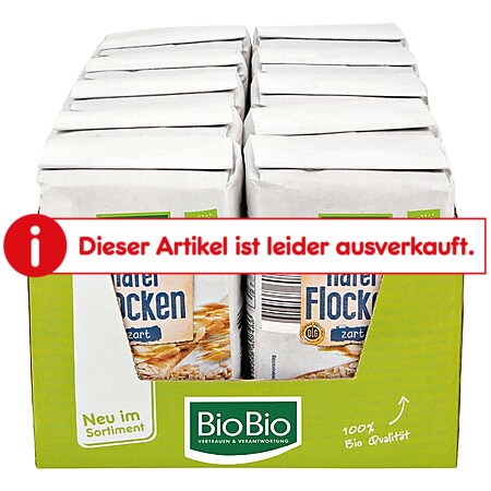 BioBio Haferflocken zart 500 g, 10er Pack - Bild 1