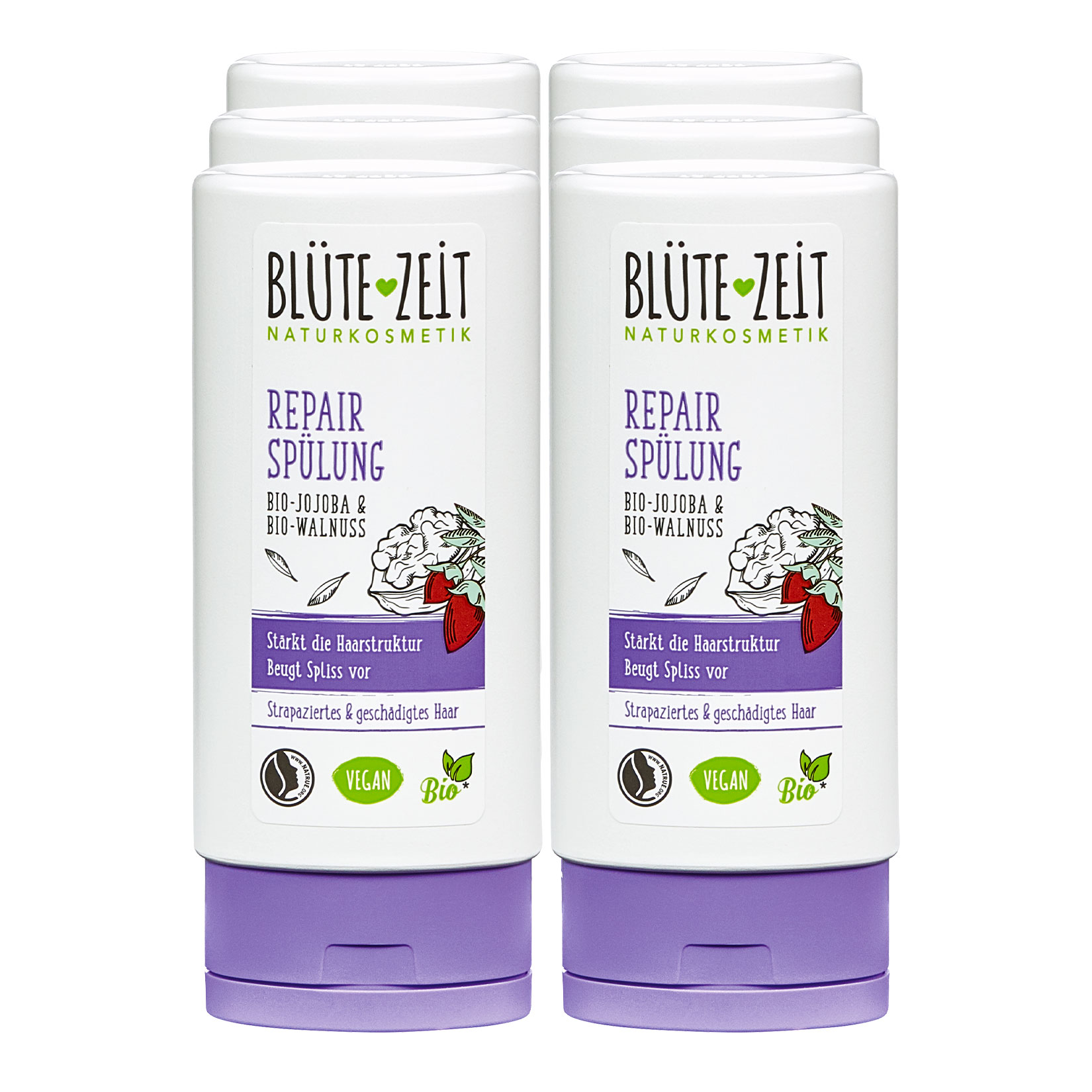 BL&Uuml;TE-ZEIT Repair Sp&uuml;lung Bio-Walnuss 200 ml, 6er Pack - Bild 1