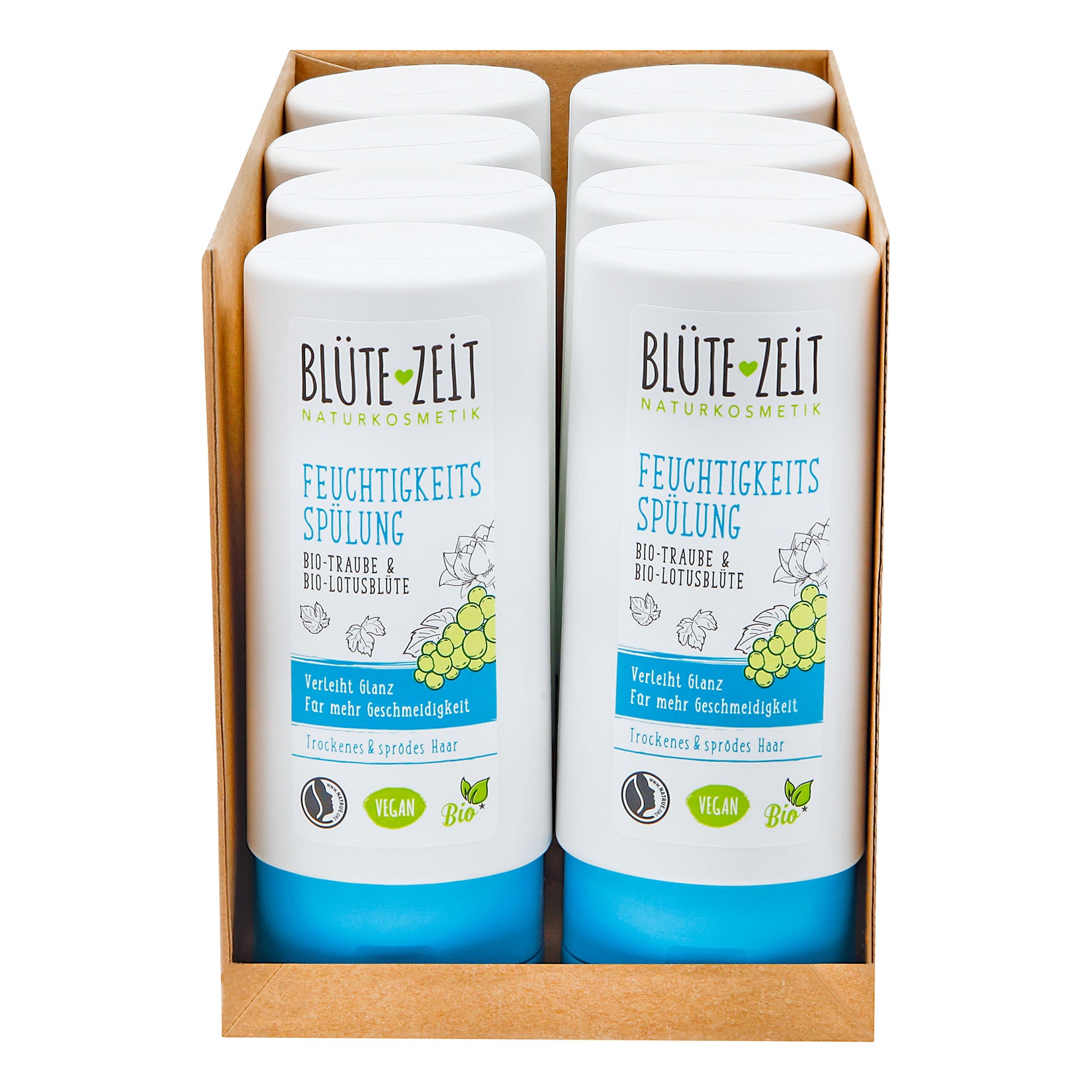 BL&Uuml;TE-ZEIT Feuchtigkeits Sp&uuml;lung Bio-Traube & Bio-Lotusbl&uuml;te 200 ml, 8er Pack - Bild 1