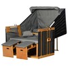 Miniaturansicht Outsunny Strandkorb Holz, PE-Rattan, Polyester, Schaumstoff - Bild 1